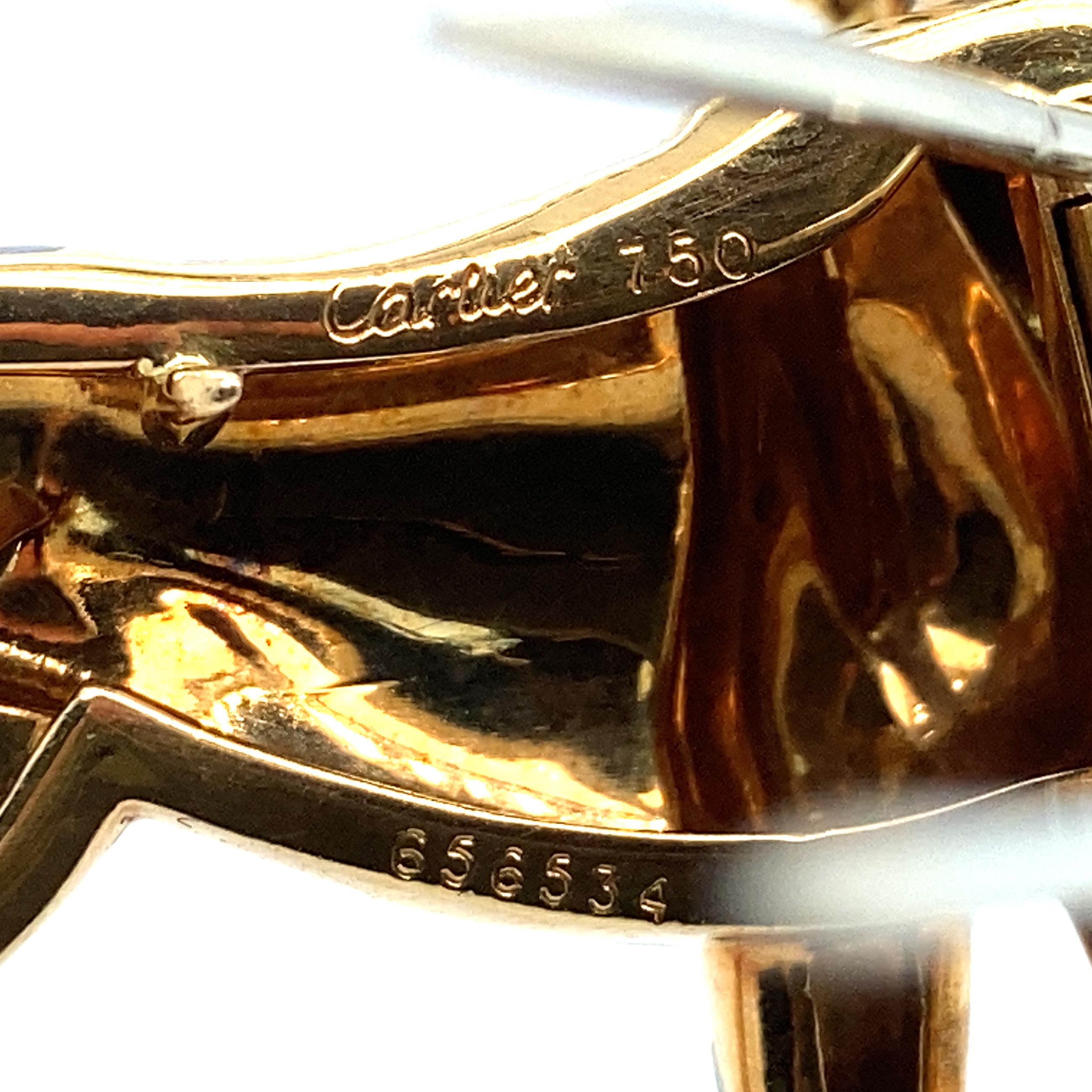Cartier, 18K Gold Enamel Emerald Panther Brooch 1
