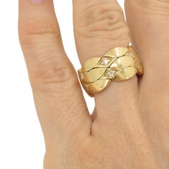 Cartier 18k Gold Flexible Band Diamond Ring Size 53