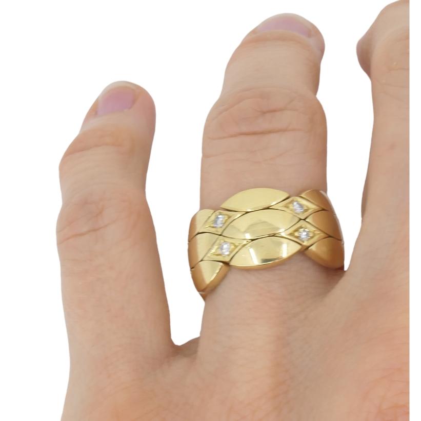 Cartier, bague flexible en or 18 carats avec diamants, taille 53 en vente 1