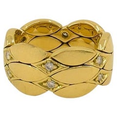 Cartier 18k Gold Flexible Band Diamond Ring Size 53