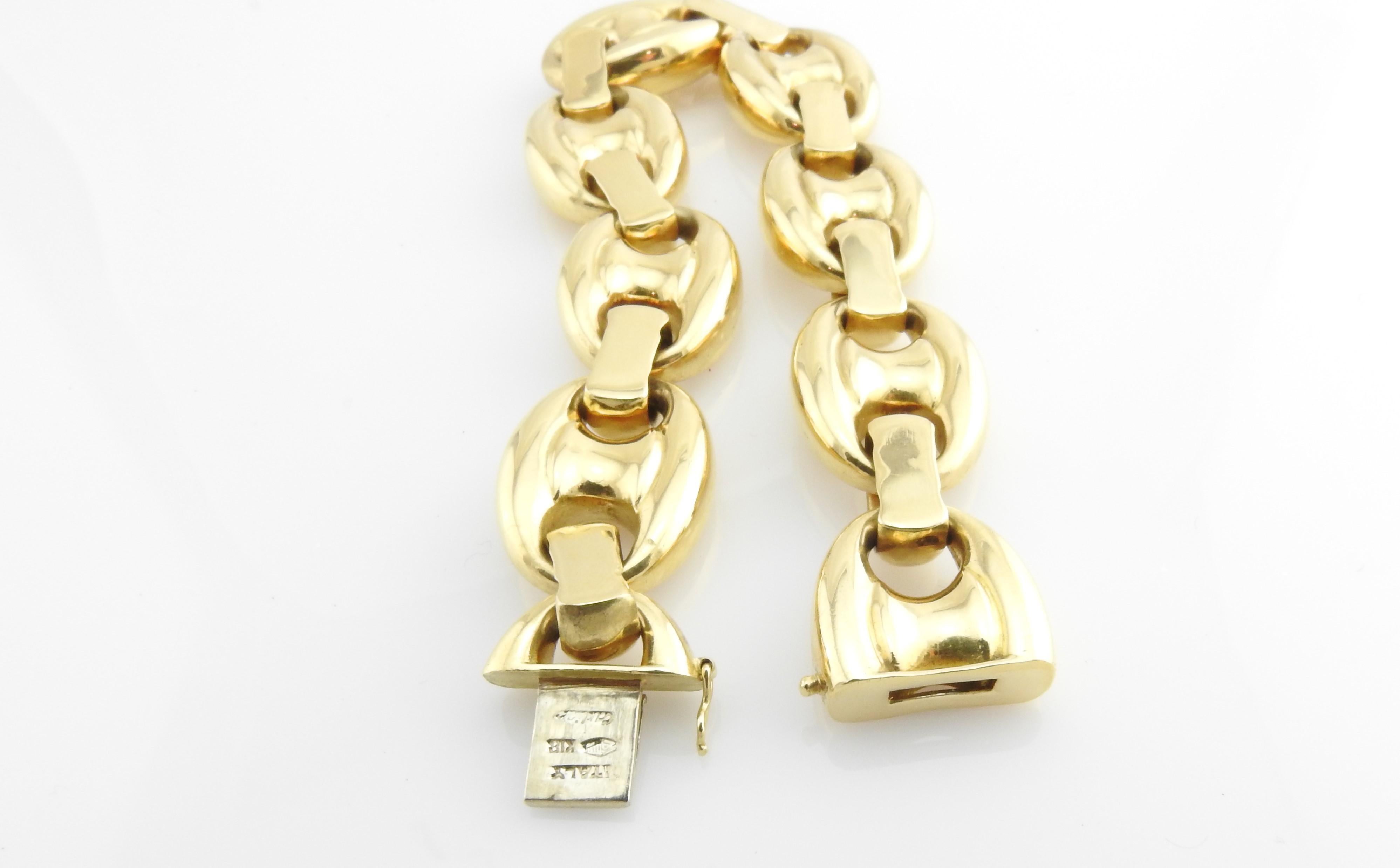 Cartier 18 Karat Gold Heavy Anchor Link Mariner Bracelet In Good Condition In Washington Depot, CT