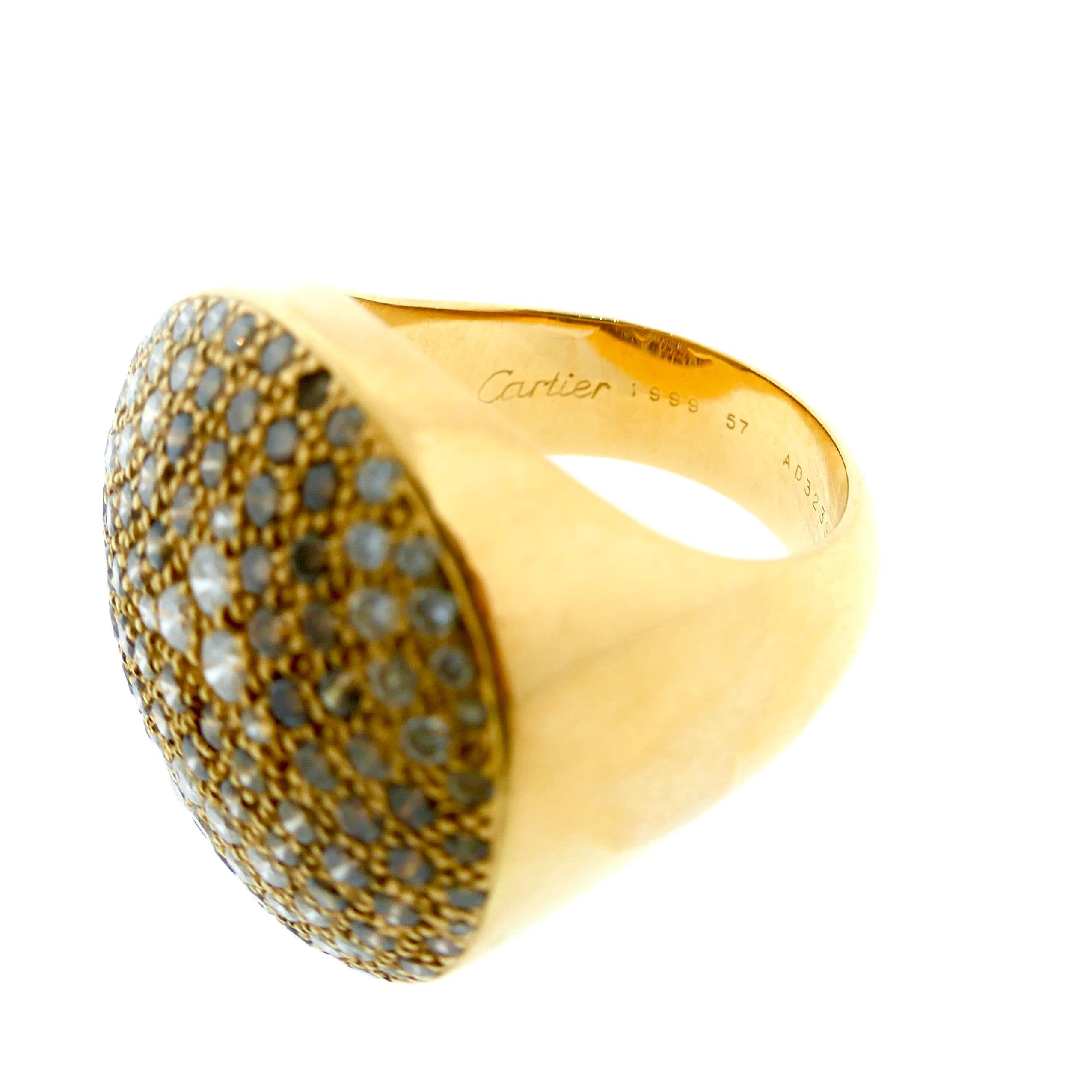 Cartier 18 Karat Gold Jeton Sauvage Diamond Cocktail Ring 7