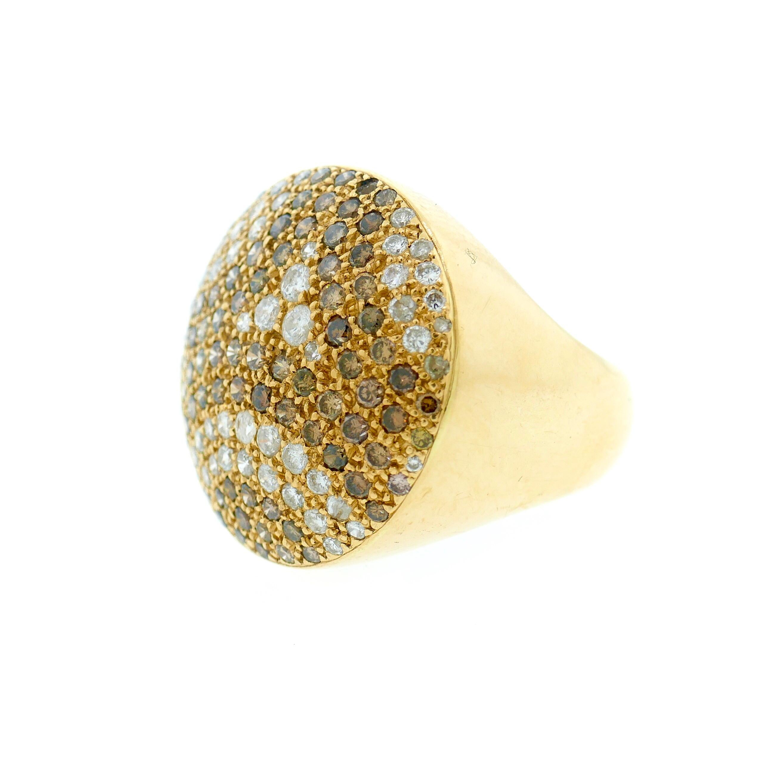 Cartier 18 Karat Gold Jeton Sauvage Diamond Cocktail Ring In Good Condition In Beverly Hills, CA
