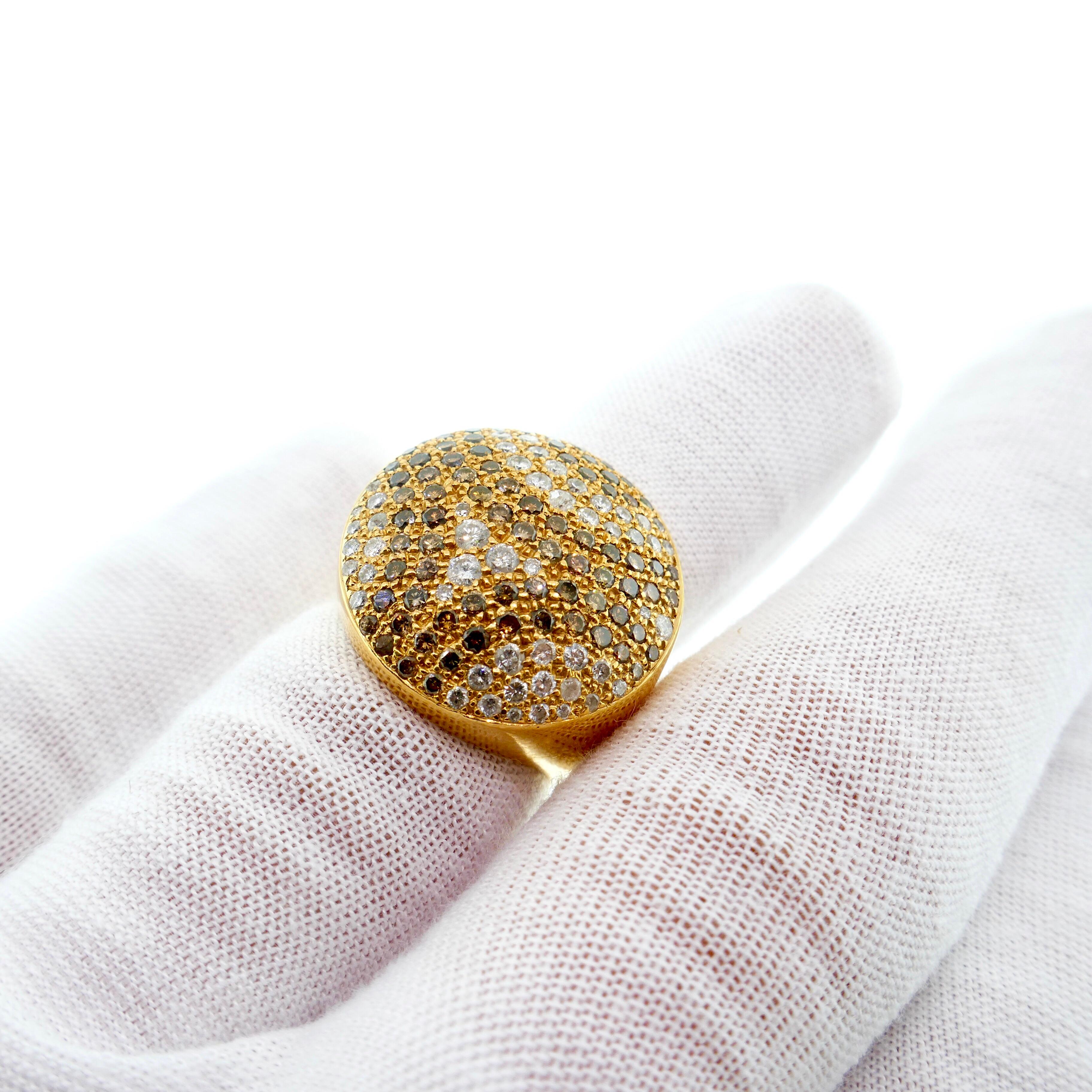 Cartier 18 Karat Gold Jeton Sauvage Diamond Cocktail Ring 2