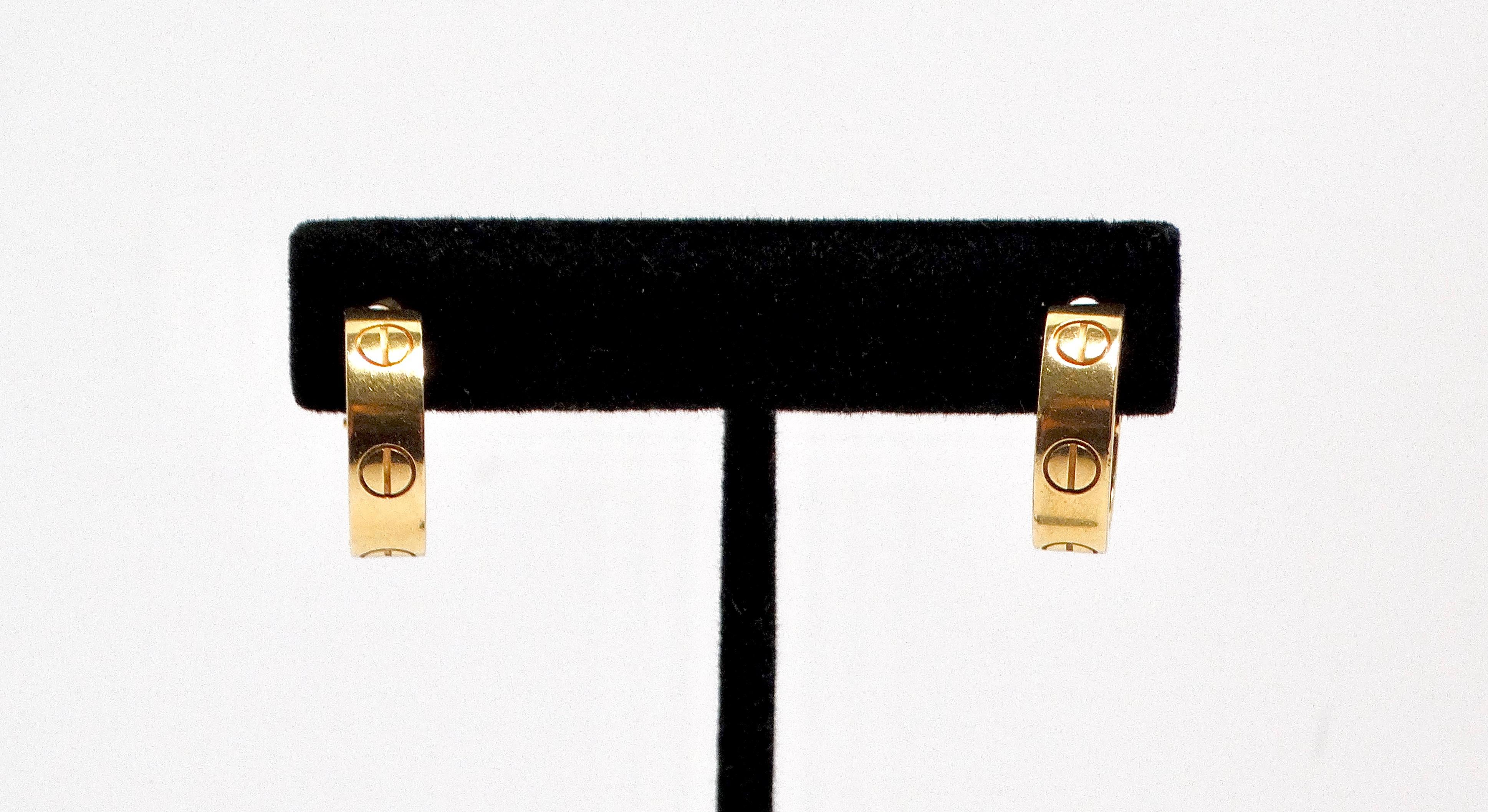 Cartier 18k Gold Love Earrings In Good Condition In Scottsdale, AZ