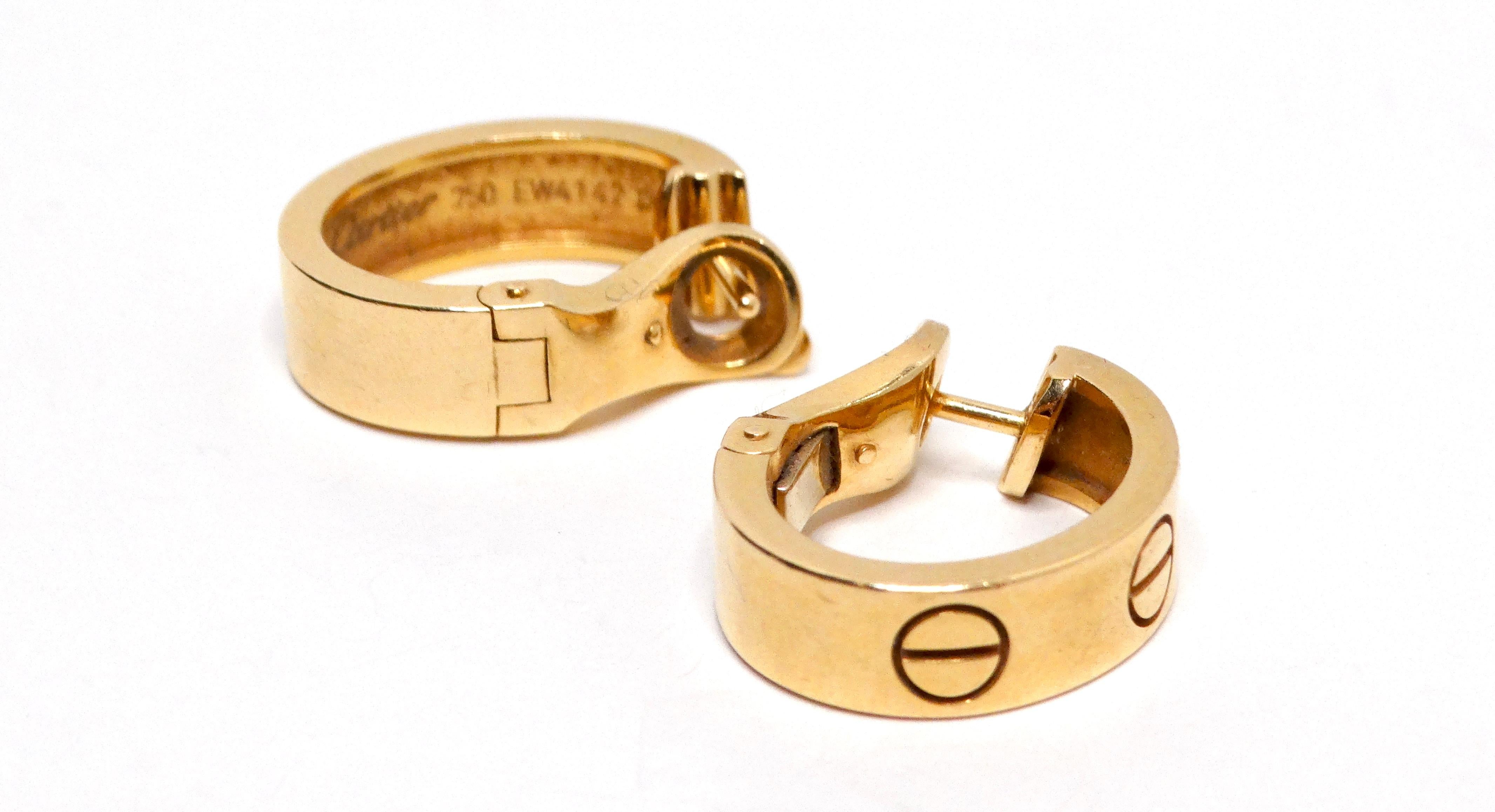 Cartier 18k Gold Love Earrings 4