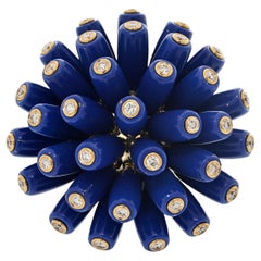 Cartier 18K Gold Nouvelle Vague EU 53 Lapis Lazuli And Diamond Ring