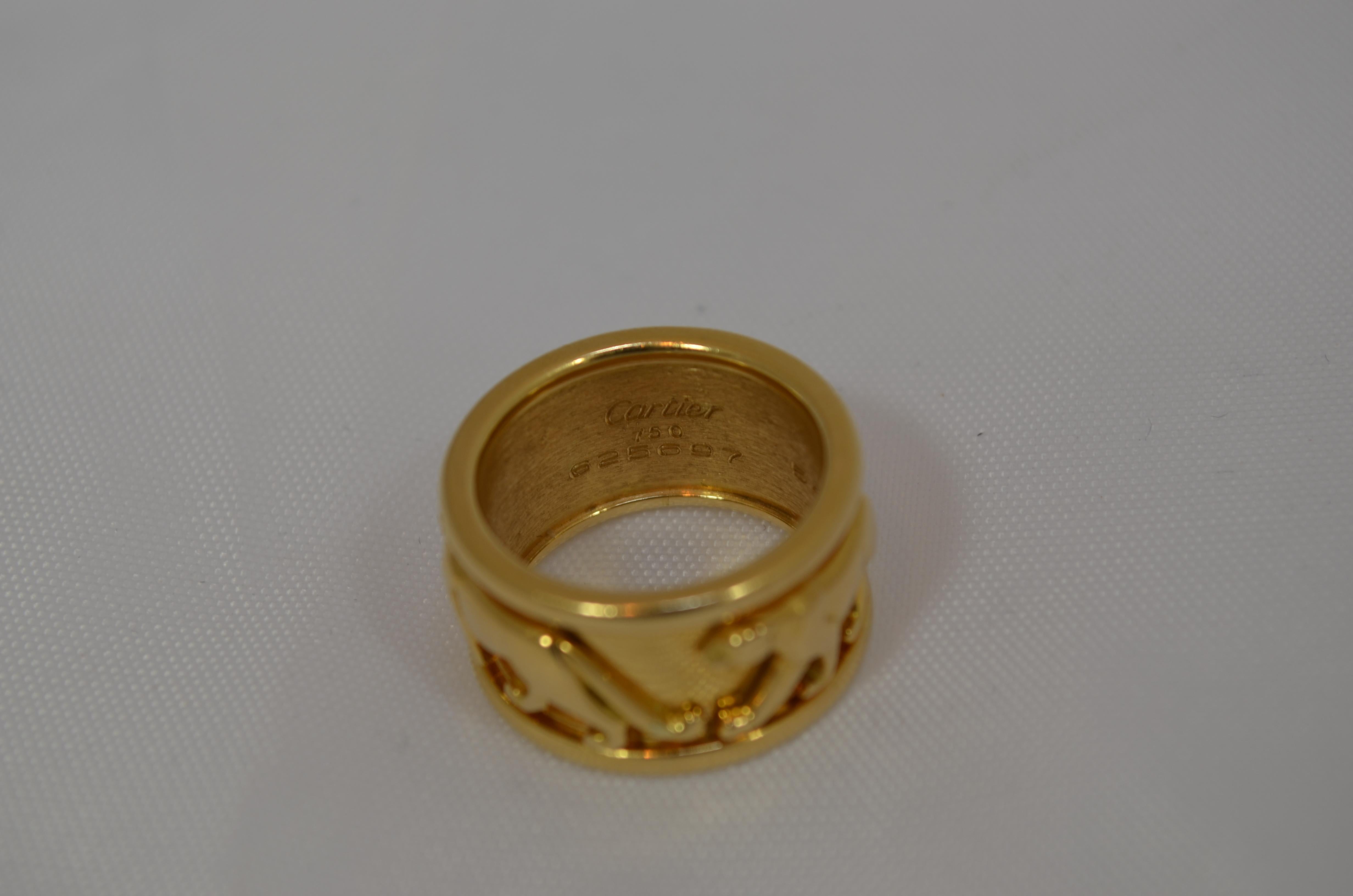 Cartier 18 Karat Gold Panther-Ring mit Schachtel 3