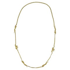 Cartier 18k Gold Panthere 6 Motif Chain Necklace