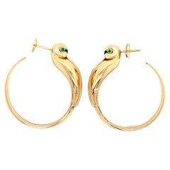 Cartier-Ohrringe in Form eines Papageis aus 18-karätigem Gelbgold, CIRCA 1980, Frankreich