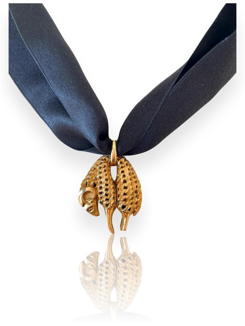 Gold pendant by Cartier , The Order of the Golden Fleece. The 1 1/2