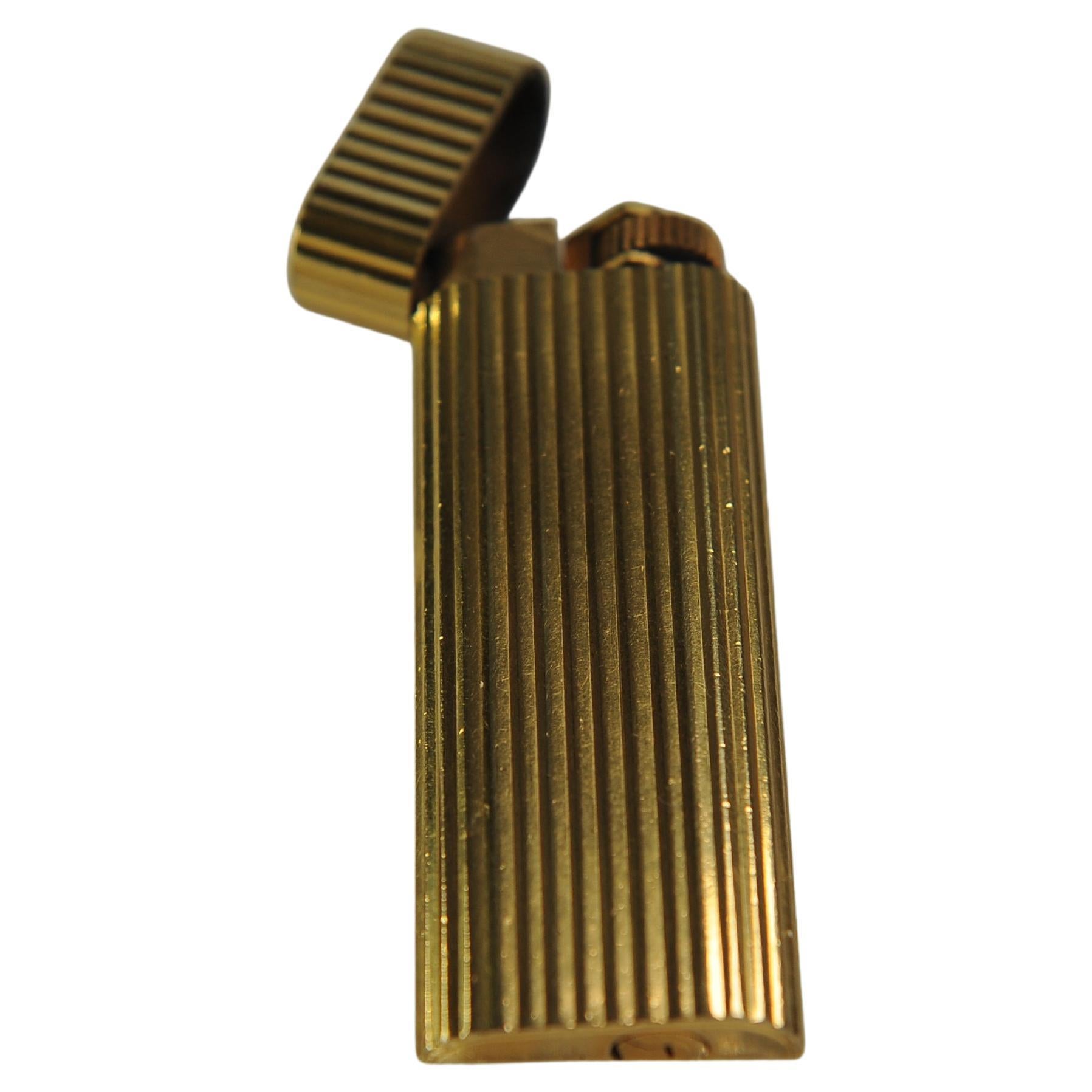 Cartier 18k Gold plattiert Godron Tasche Zigarettenanzünder & Cartier Box 4