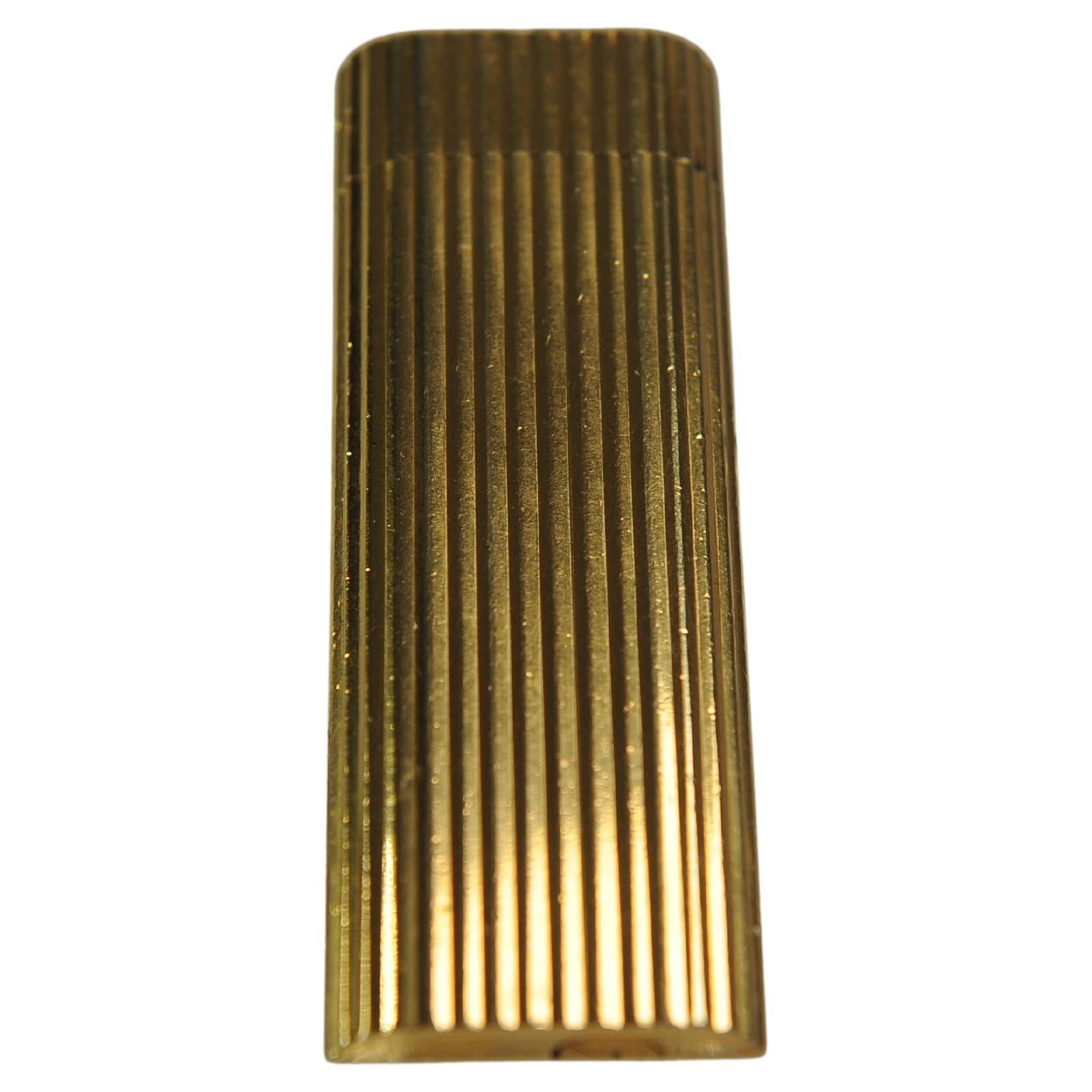 Cartier 18k Gold plattiert Godron Tasche Zigarettenanzünder & Cartier Box 6