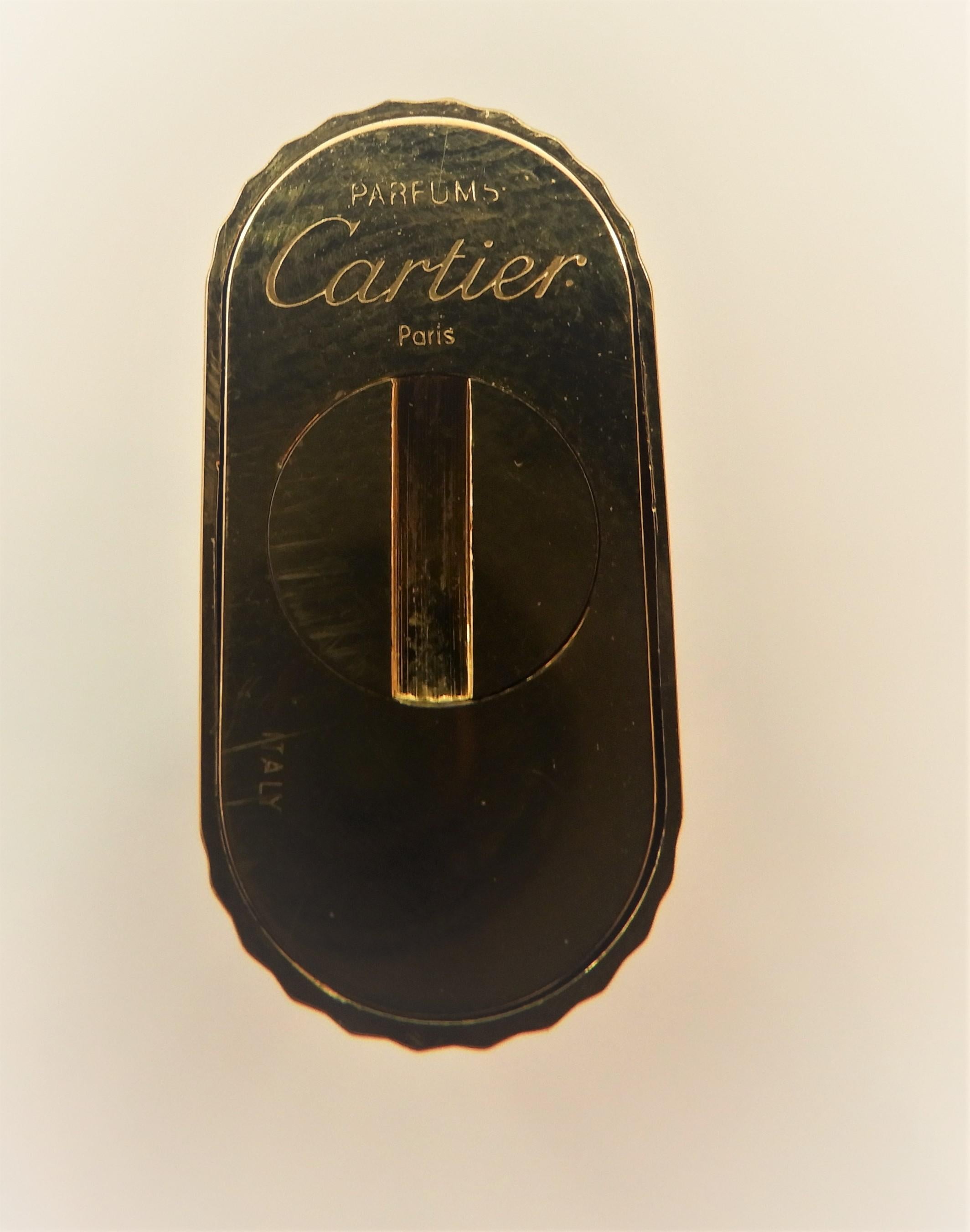 Cartier 18k Gold Plated Pocket Fragance Case with Black Enamel 1