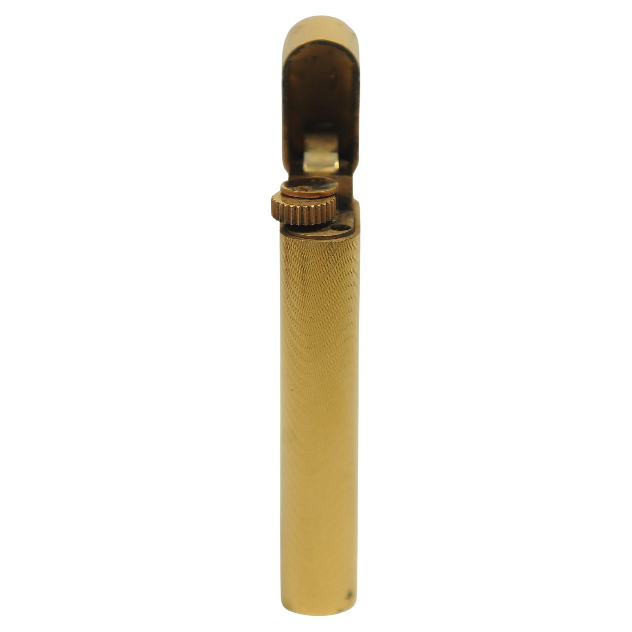 Cartier 18k Gold Plated Working Pocket Cigarette Lighter & Cartier Box For Sale 4