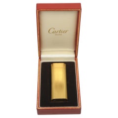 Cartier 18k Gold Plated Working Pocket Cigarette Lighter & Cartier Box