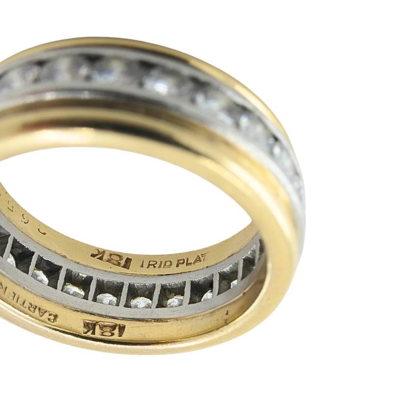 Anello a fascia con diamante in platino e oro 18 carati di Cartier in vendita 4