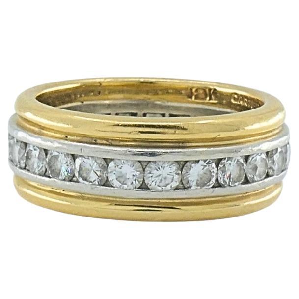 Cartier 18k Gold Platinum Diamond Band Ring