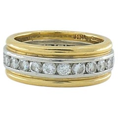 Cartier 18k Gold Platinum Diamond Band Ring