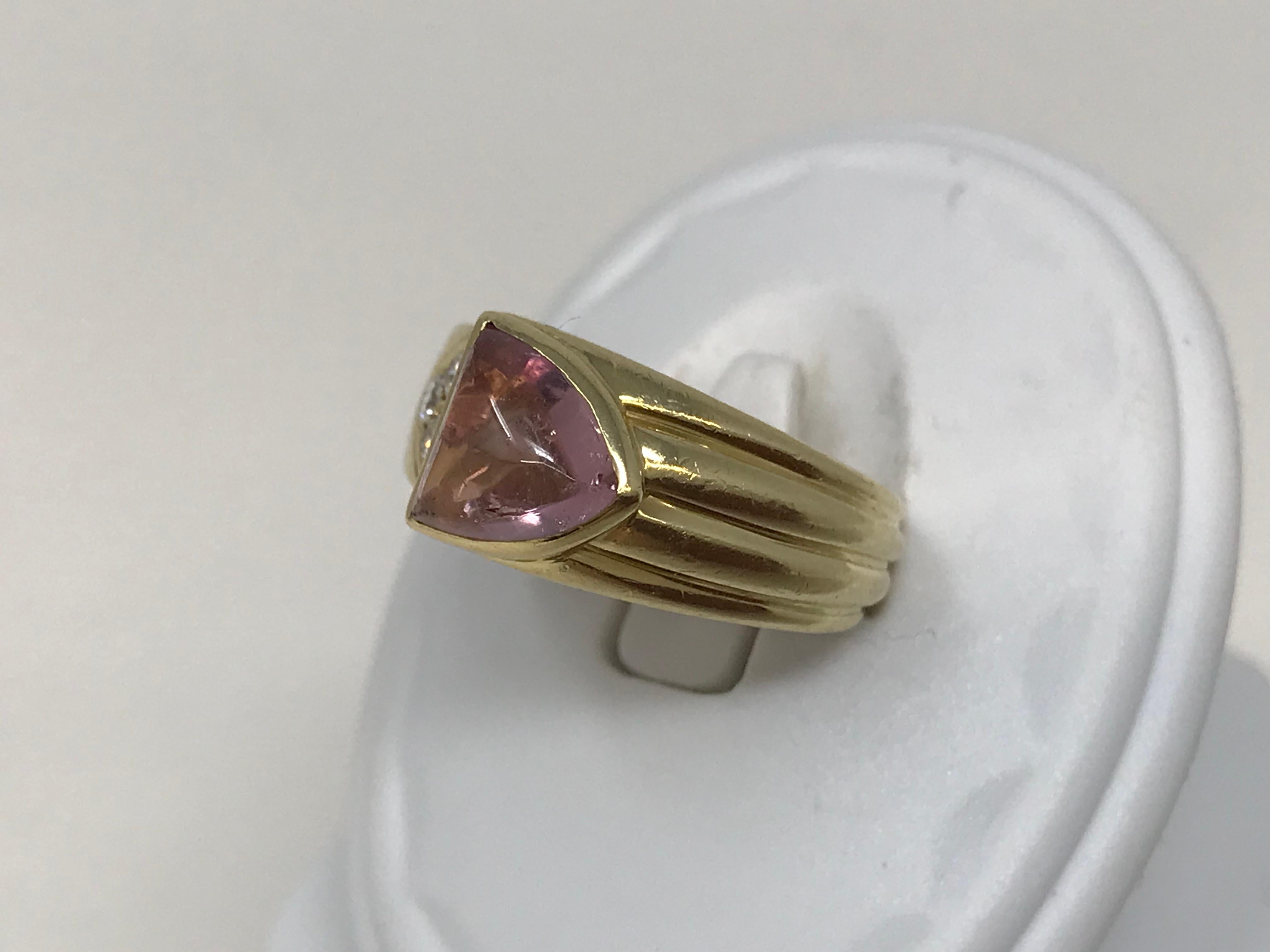 Cartier 18k Gold Ring Tourmaline & Diamonds For Sale 5