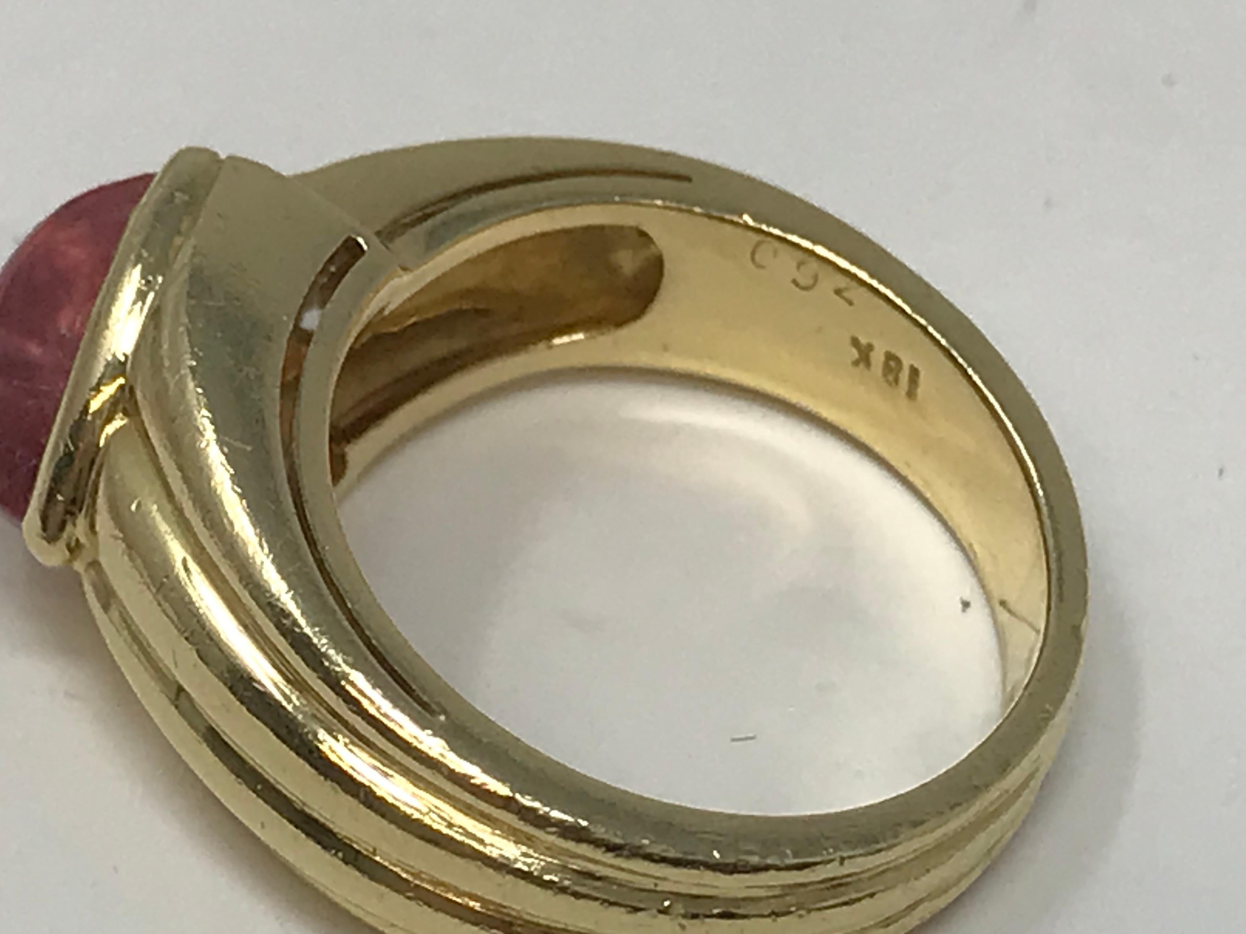 Women's Cartier 18k Gold Ring Tourmaline & Diamonds For Sale