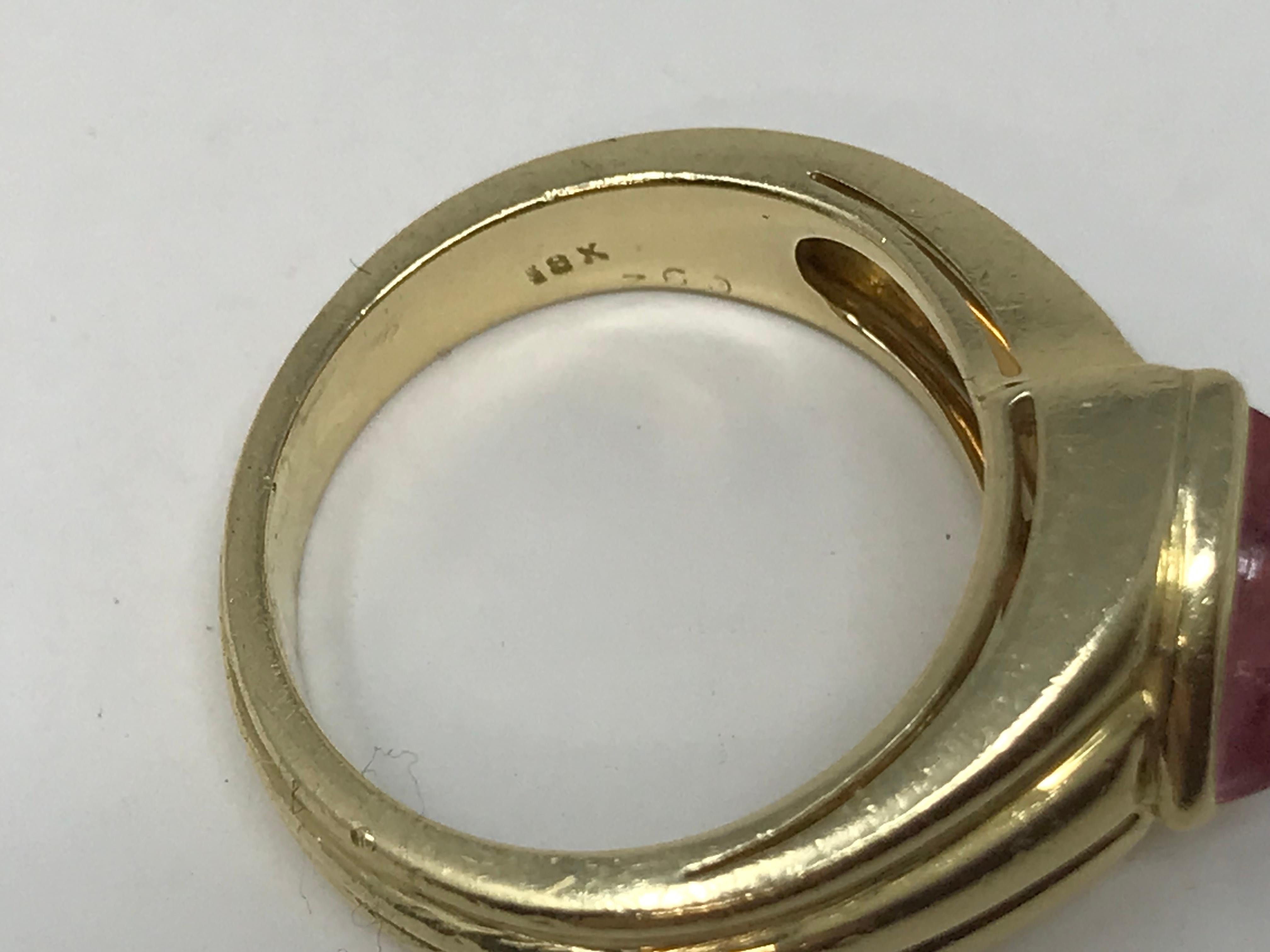 Cartier 18k Gold Ring Tourmaline & Diamonds For Sale 3