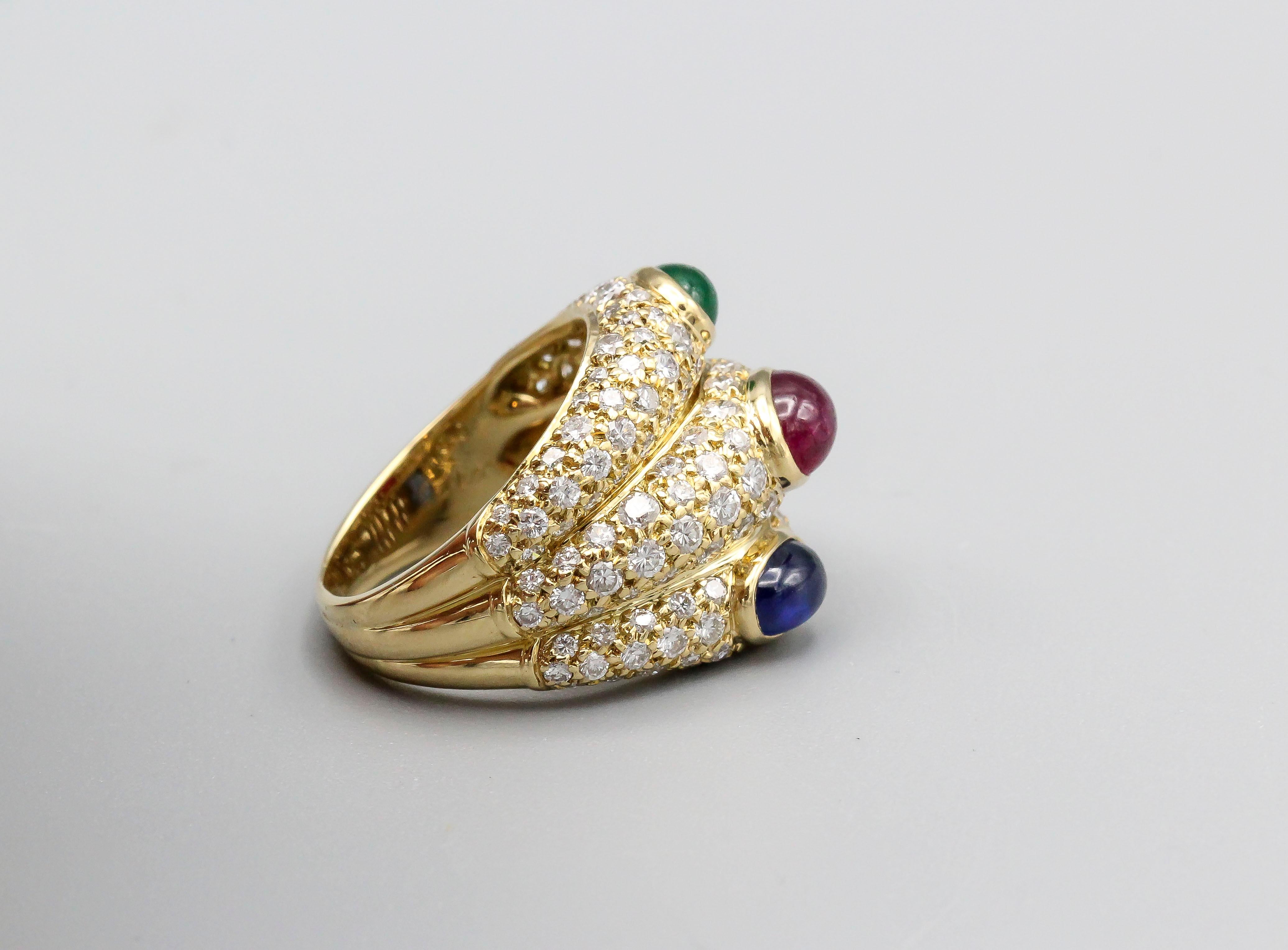 ruby emerald sapphire ring