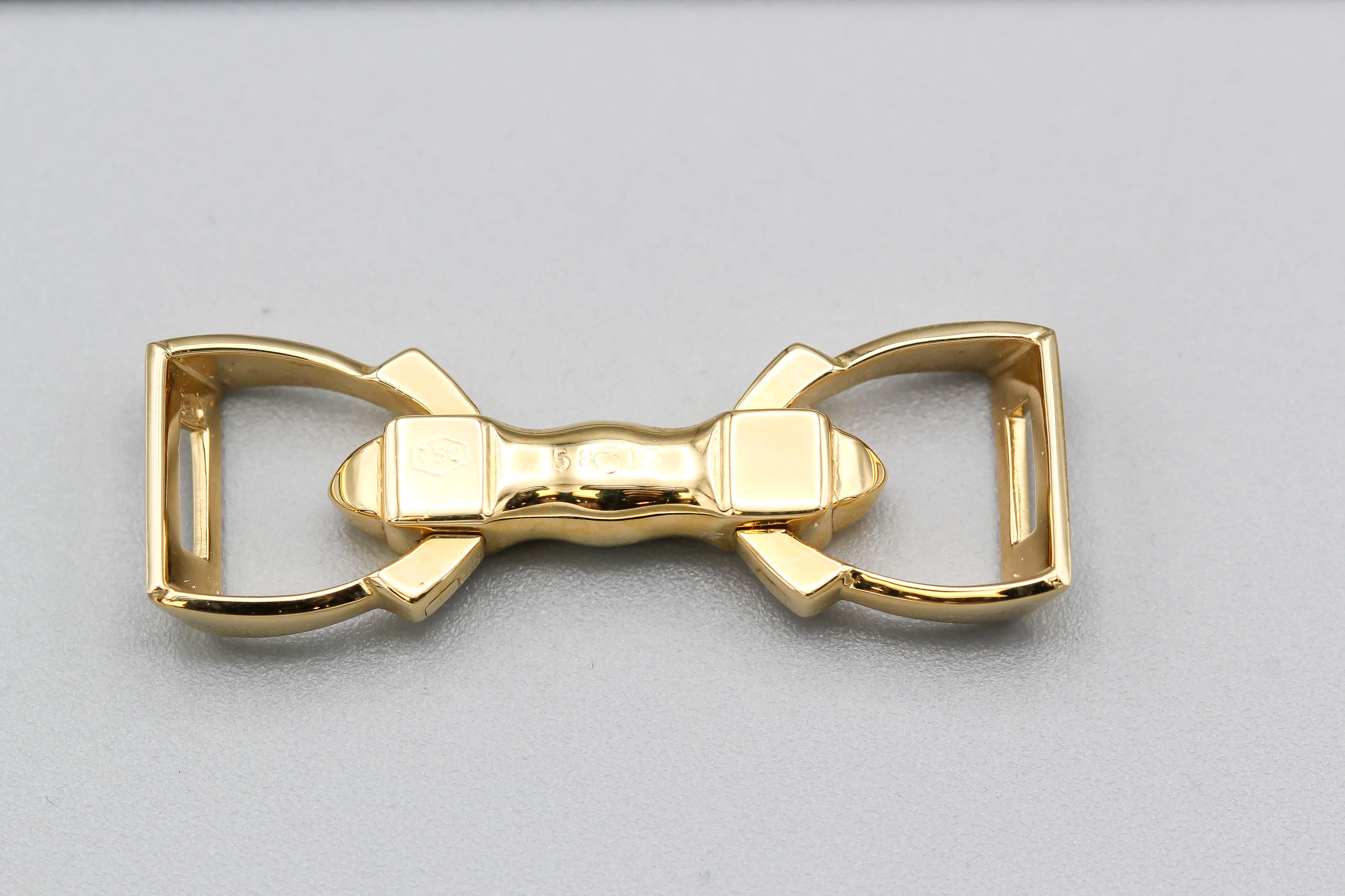Men's Cartier 18 Karat Gold Stirrup Cufflinks