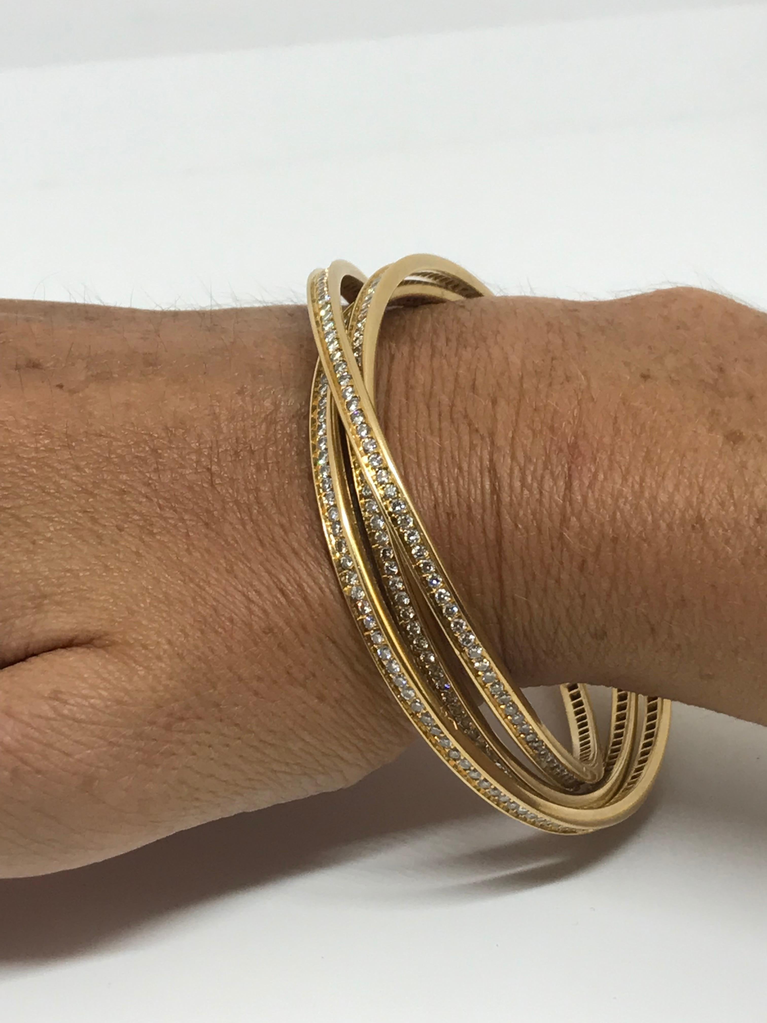 Cartier 18 Karat Gold Trinity-Armband (Französischer Schliff) im Angebot