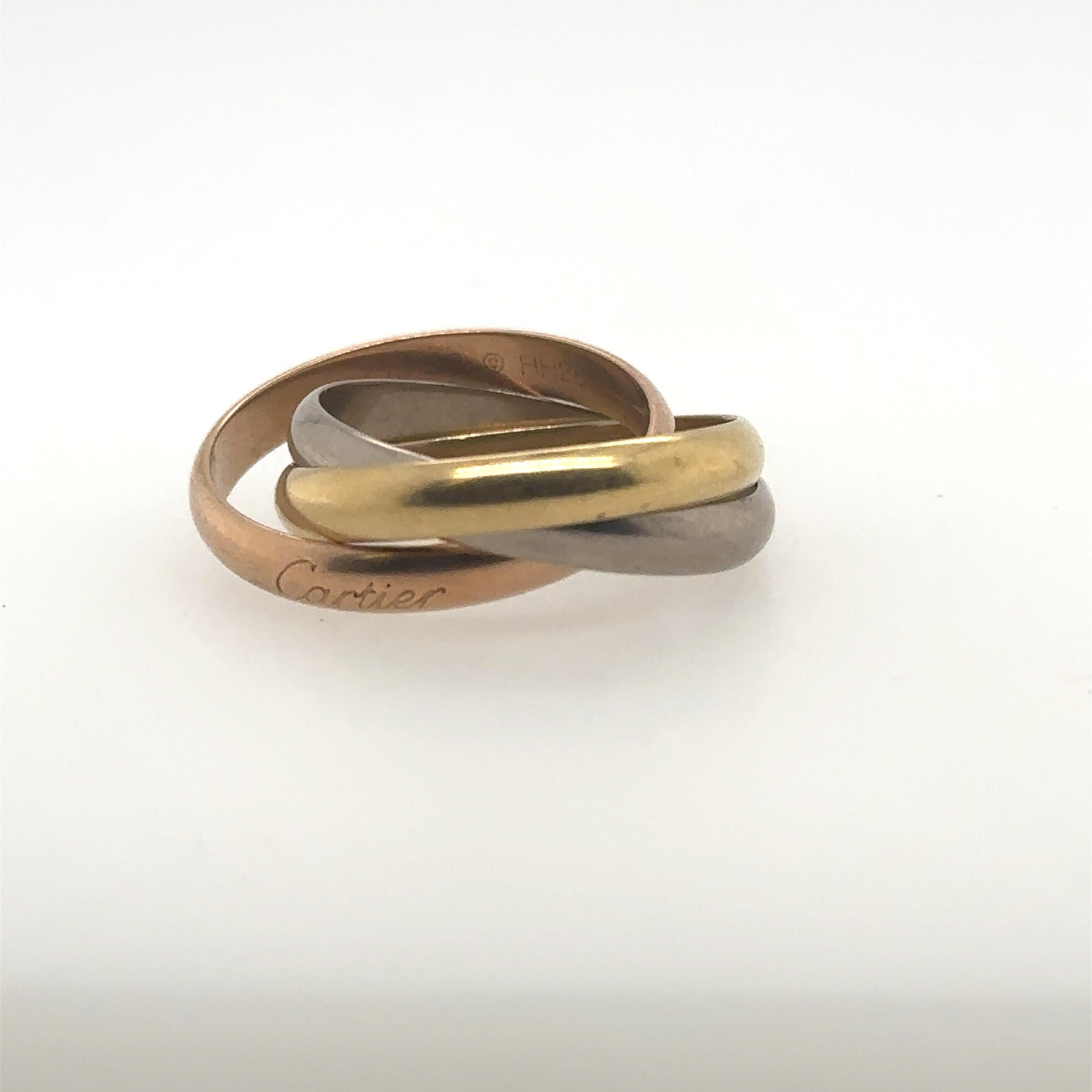 Cartier: 18 Karat Gold Trinity-Ring mit Echtheitszertifikat im Zustand „Gut“ im Angebot in Vaughan, CA