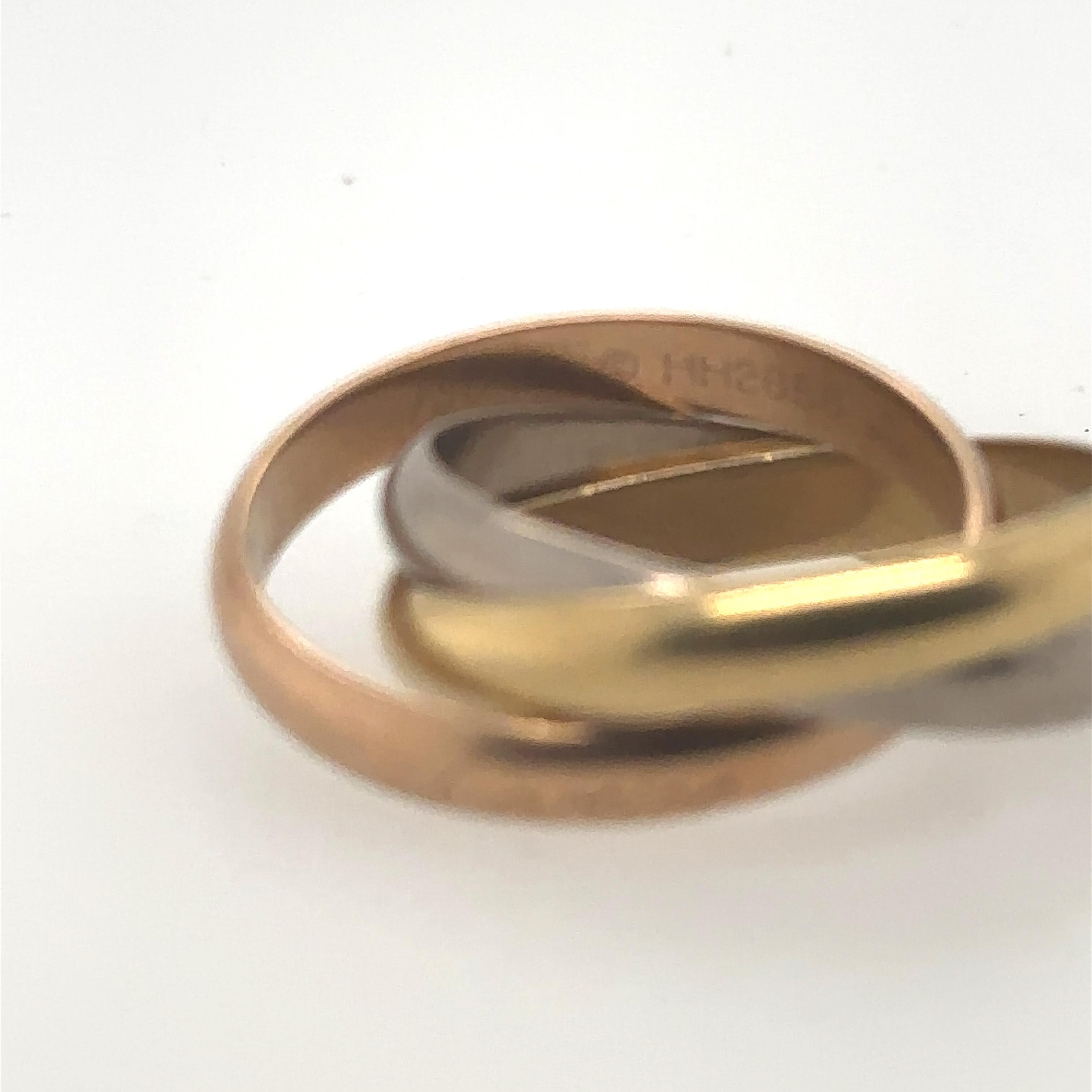 Cartier: 18 Karat Gold Trinity-Ring mit Echtheitszertifikat für Damen oder Herren im Angebot