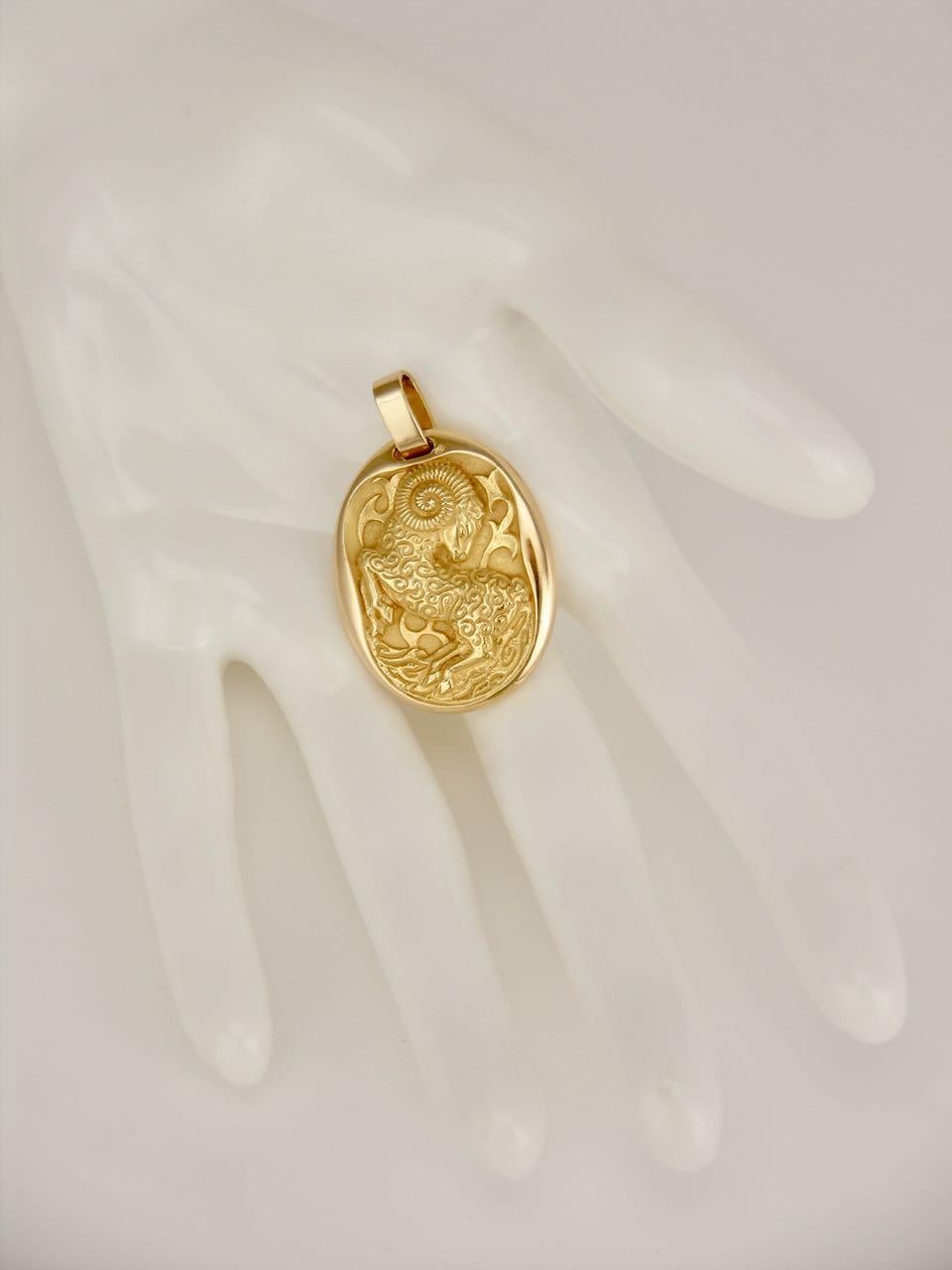 gold aries pendant