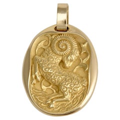 Retro Cartier 18 Karat Gold Zodiac Aries Ram Pendant, 1970s