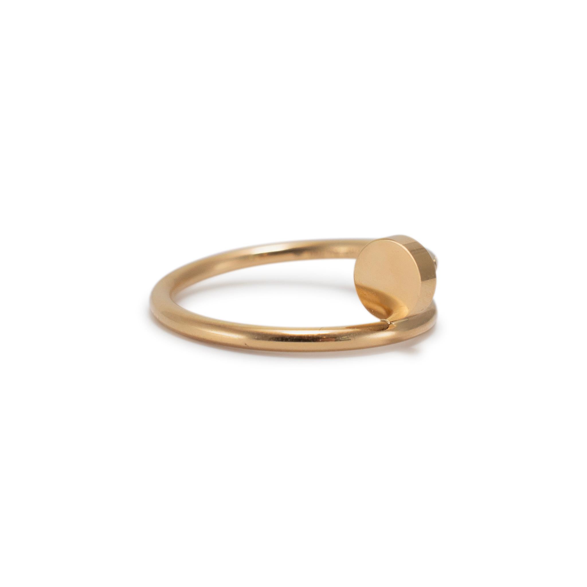 Cartier 18K Juste Un Clou Ring Small Model In Excellent Condition In Houston, TX