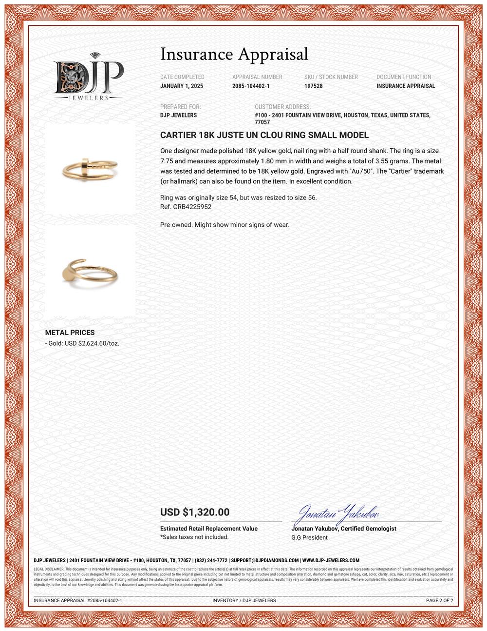 Cartier 18K Juste Un Clou Ring Small Model 3