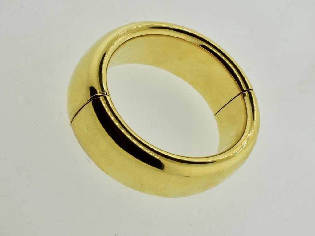 Pulsera ancha vintage Cartier 18K en venta 6