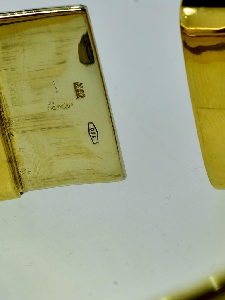 Pulsera ancha vintage Cartier 18K en venta 4
