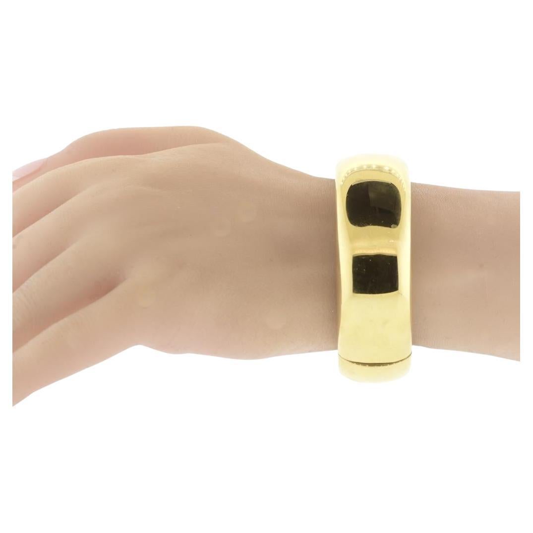 Cartier 18K Large Wide Vintage Bangle Bracelet For Sale