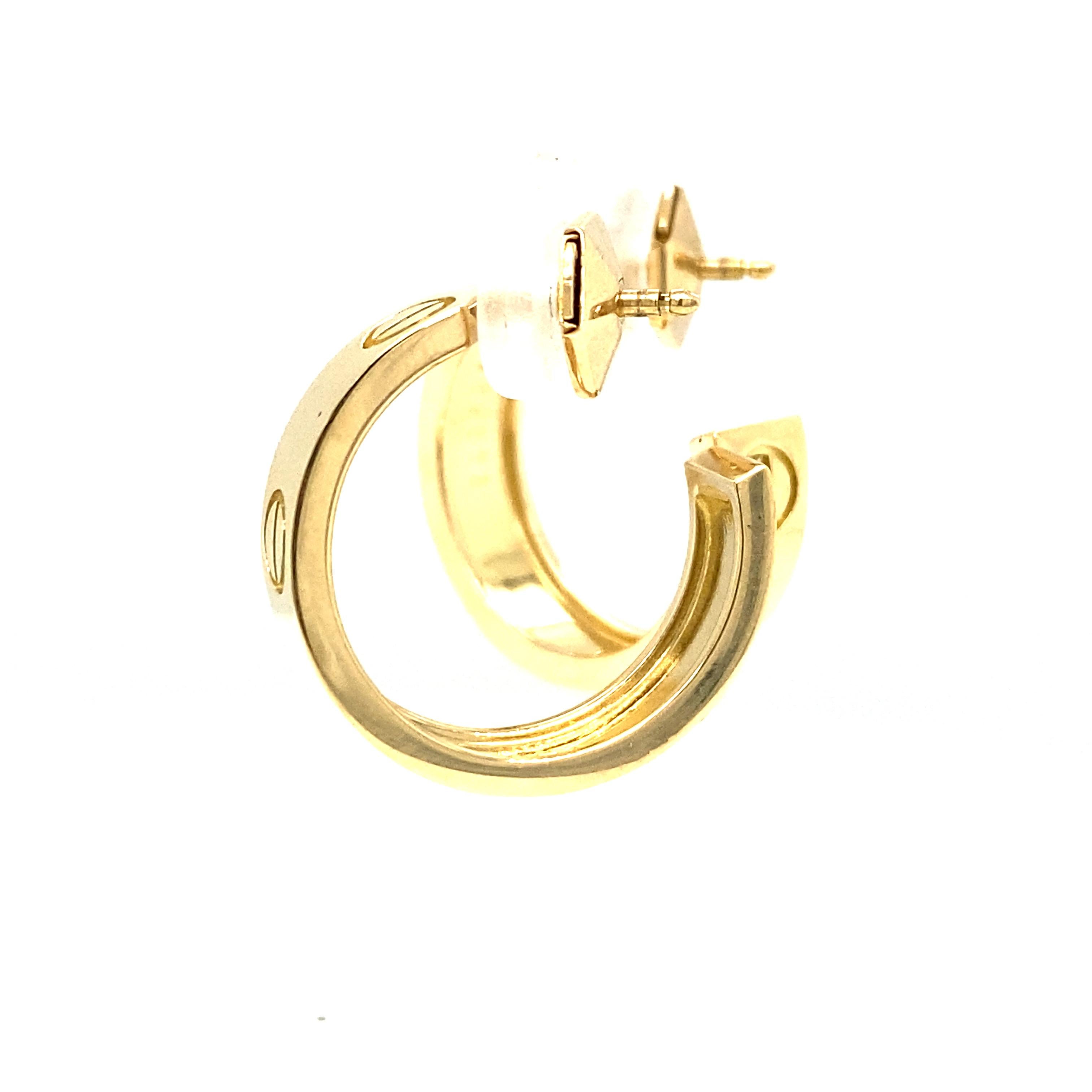 cartier love earrings yellow gold