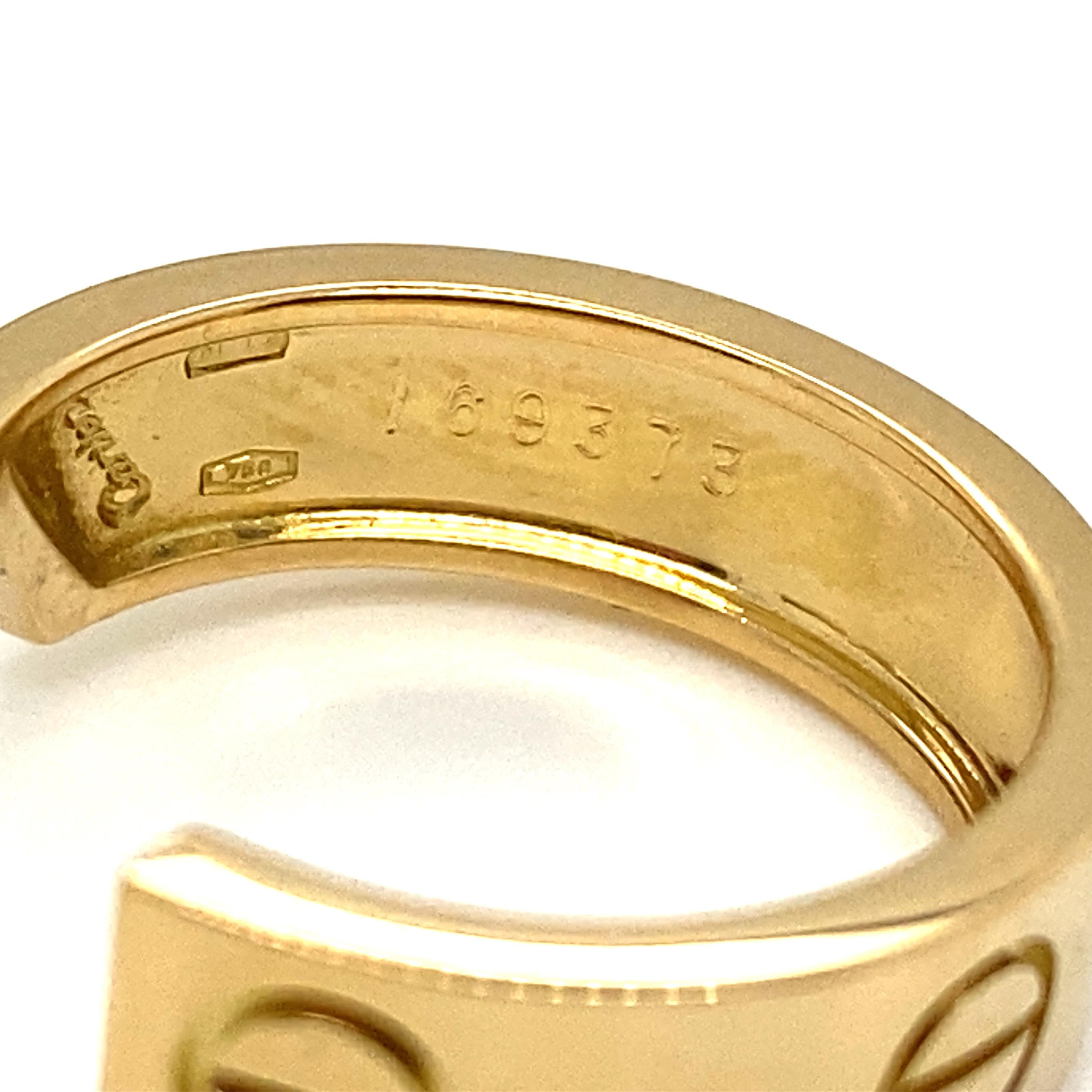 Cartier Boucles d'oreilles créoles Love en or jaune 18 carats en vente 1