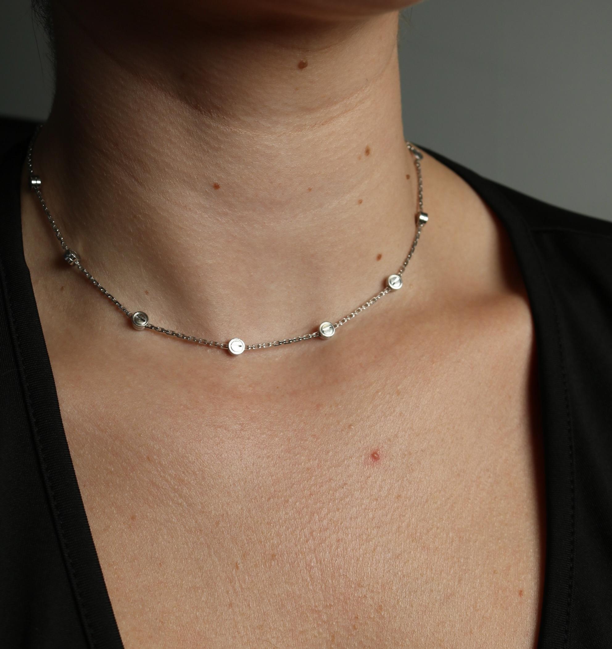 Moderno Cartier Collana Love in oro bianco 18 carati Motivo a vite 15