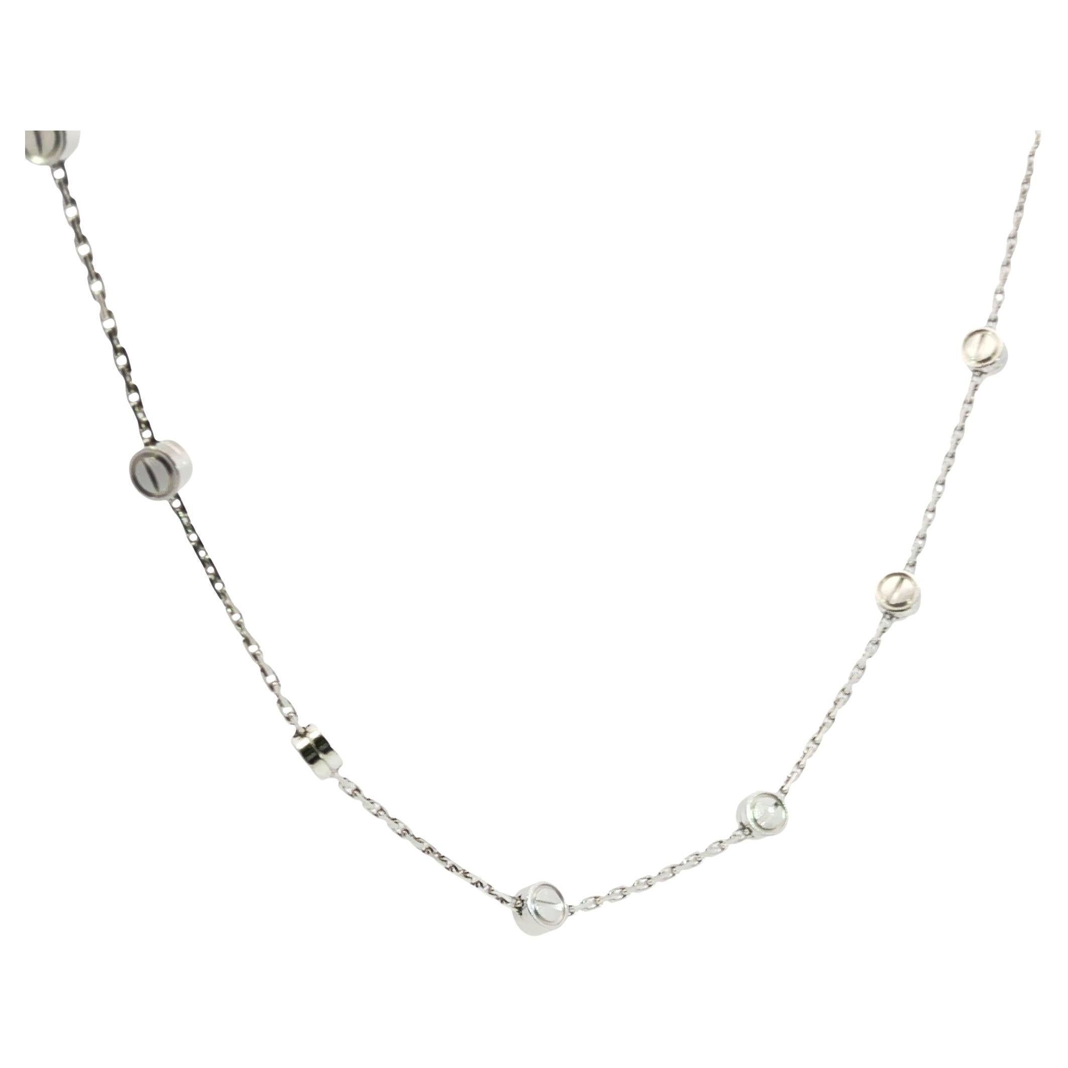 Cartier Collana Love in oro bianco 18 carati Motivo a vite 15" in vendita