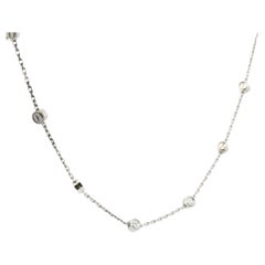 Cartier 18K Love Necklace White Gold Screw Station Motif 15"