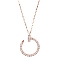 Cartier 18 Karat Pink Gold and Diamond Juste un Clou Pendant Necklace