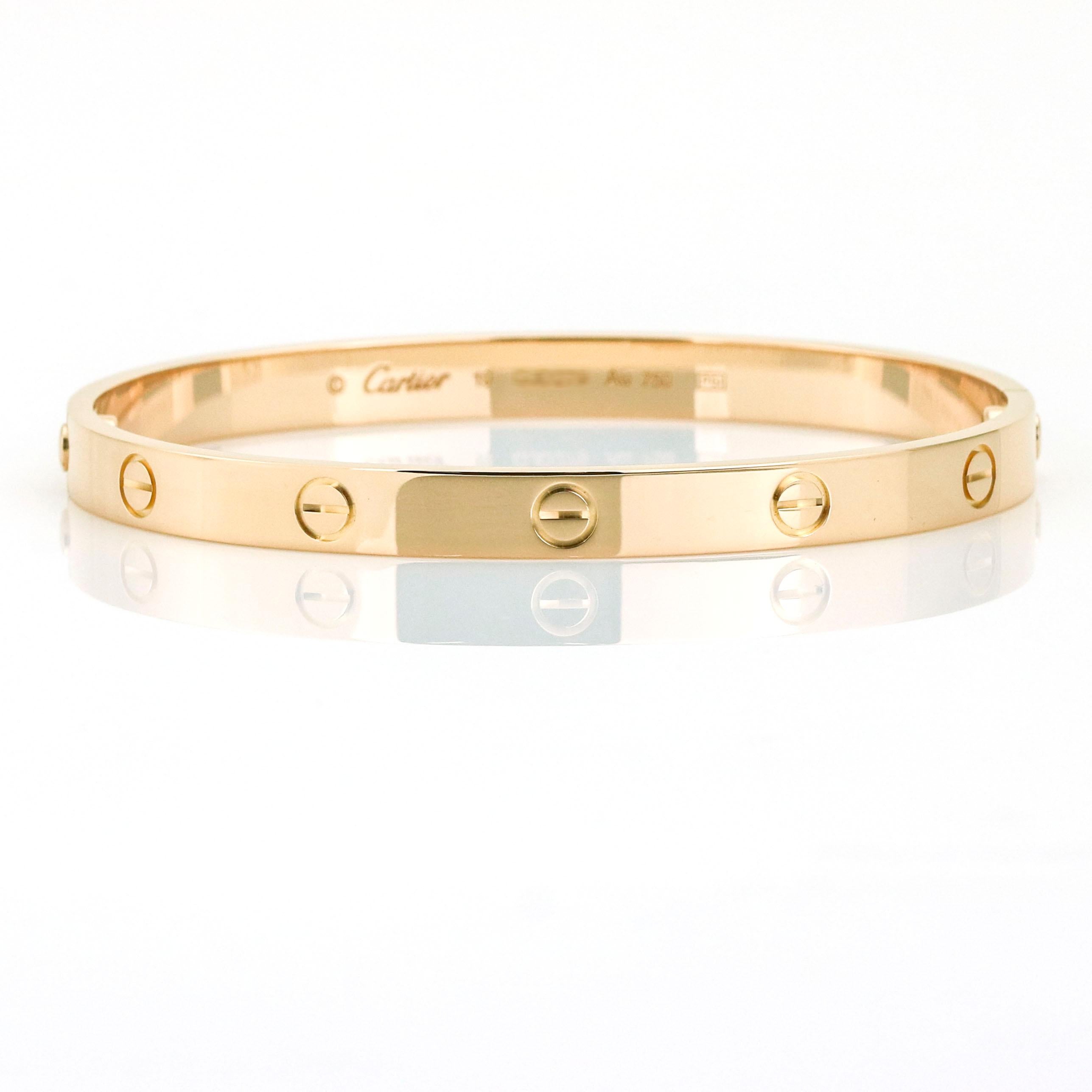 Cartier 18 Karat Pink Gold Love Bracelet For Sale 4