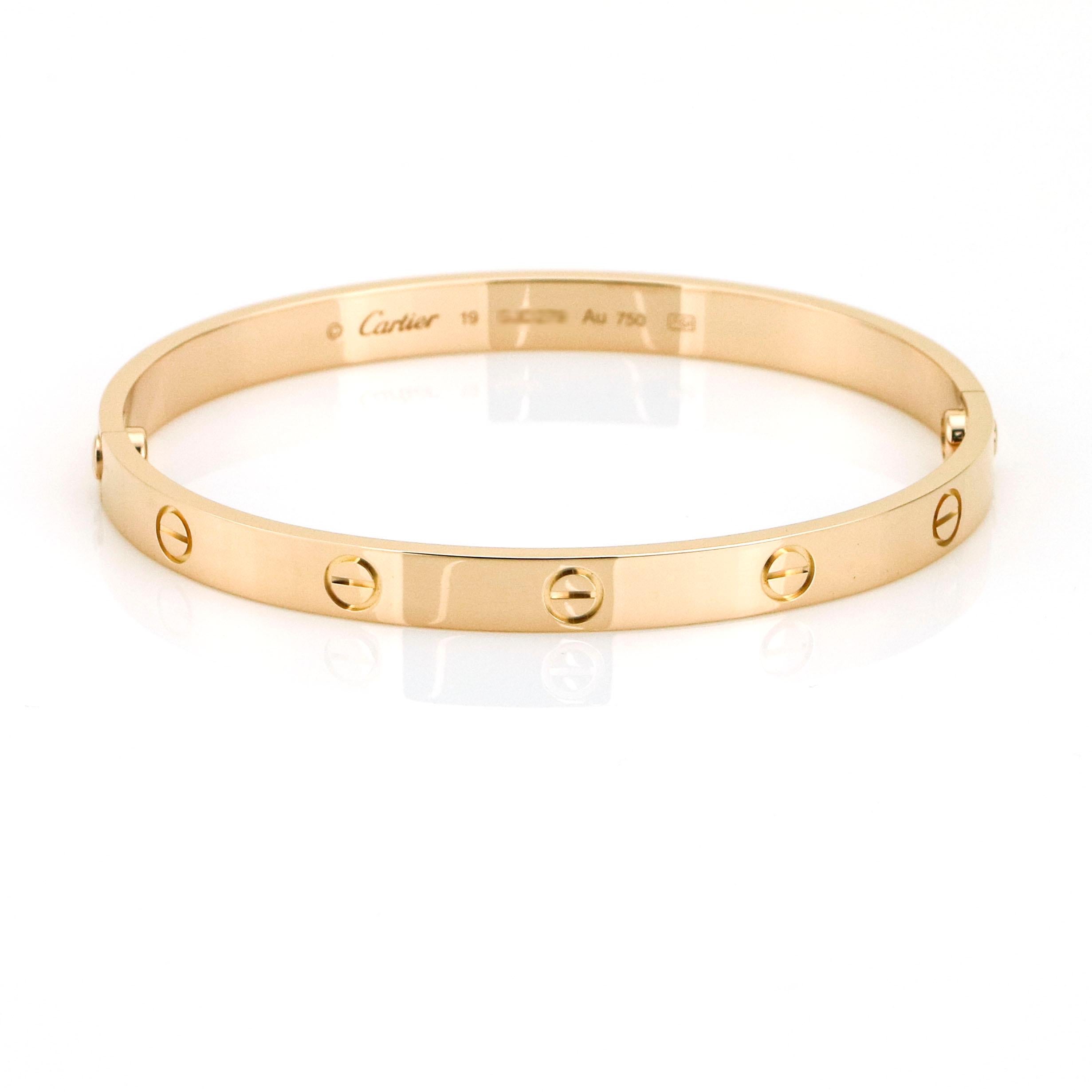Contemporary Cartier 18 Karat Pink Gold Love Bracelet For Sale