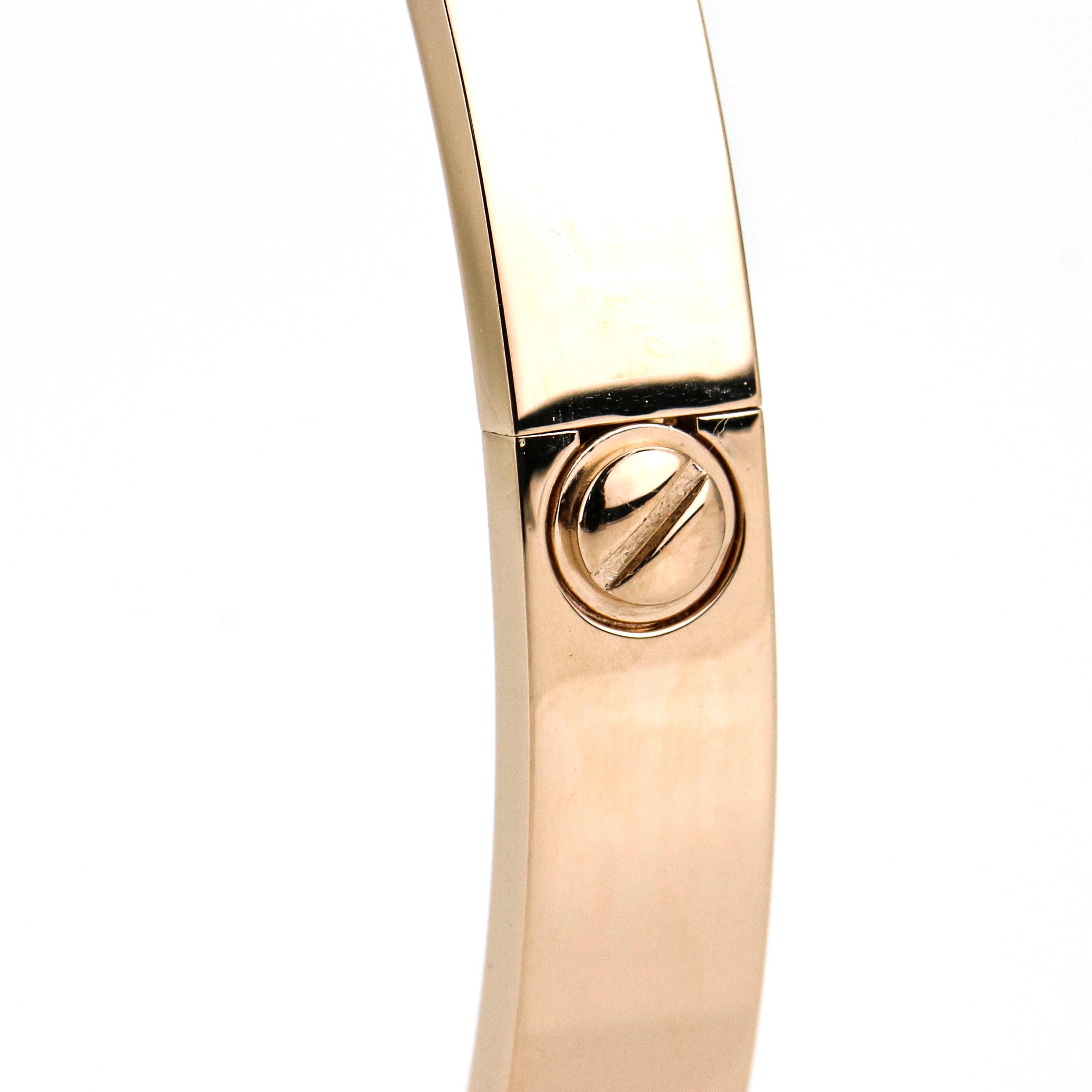 Cartier 18 Karat Pink Gold Love Bracelet For Sale 2