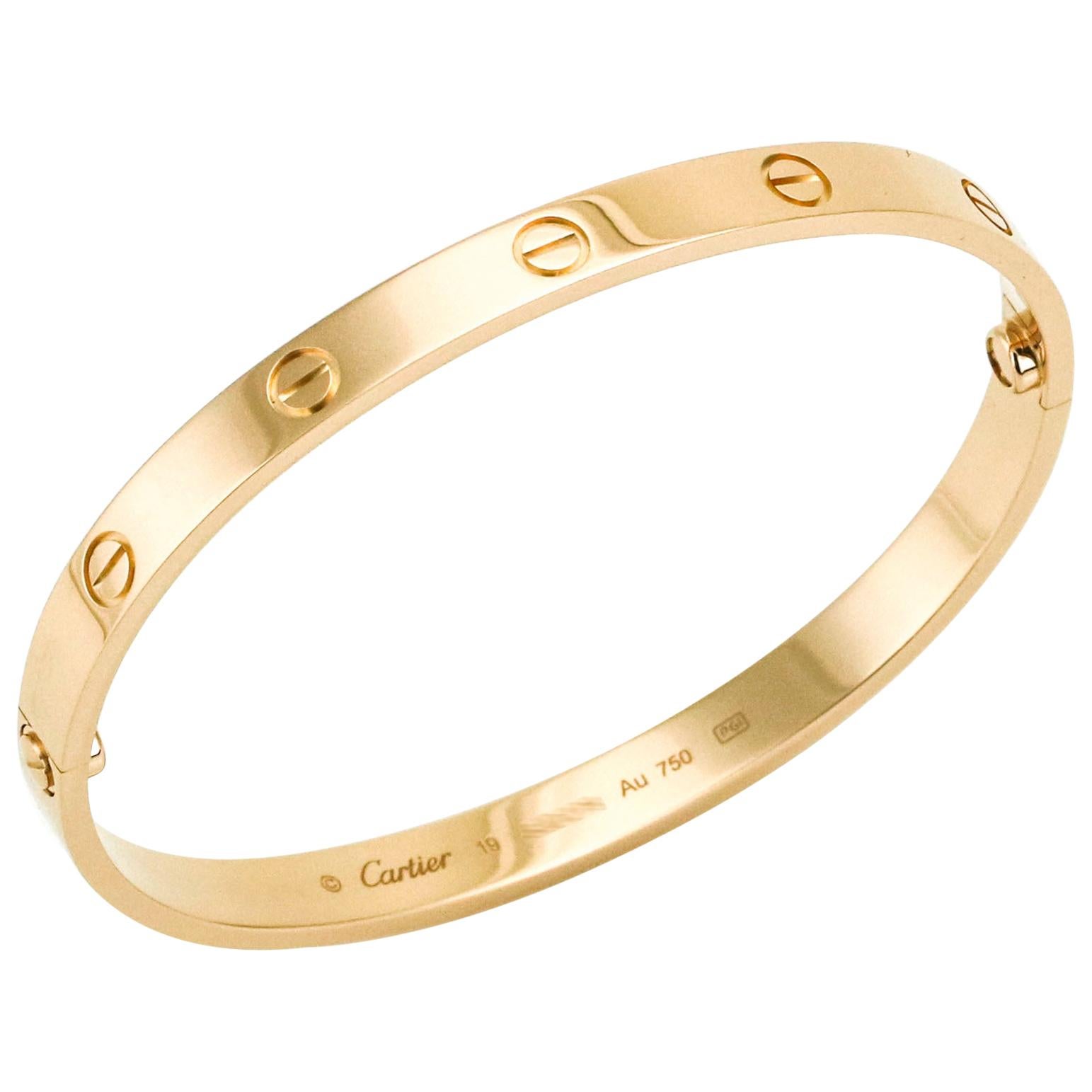 Cartier 18 Karat Pink Gold Love Bracelet For Sale at 1stDibs