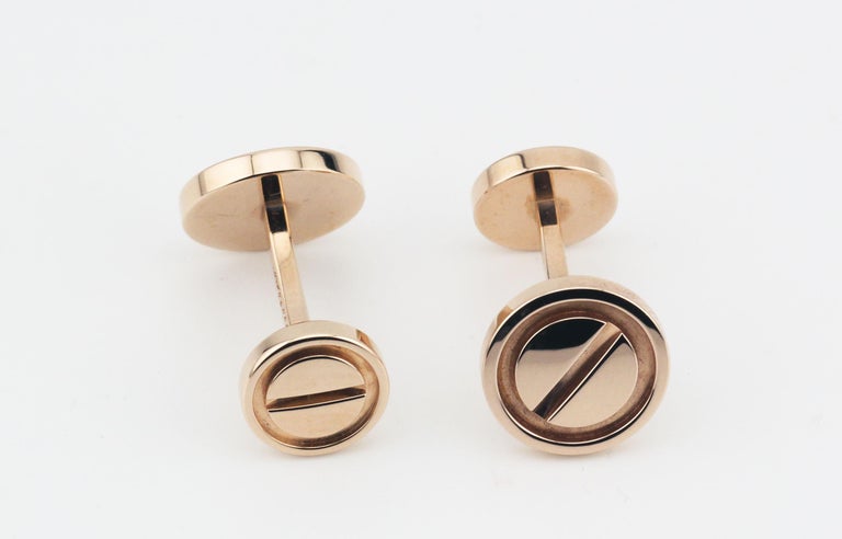 Cartier 18K Pink Gold Love Dumbbell Cufflinks at 1stDibs