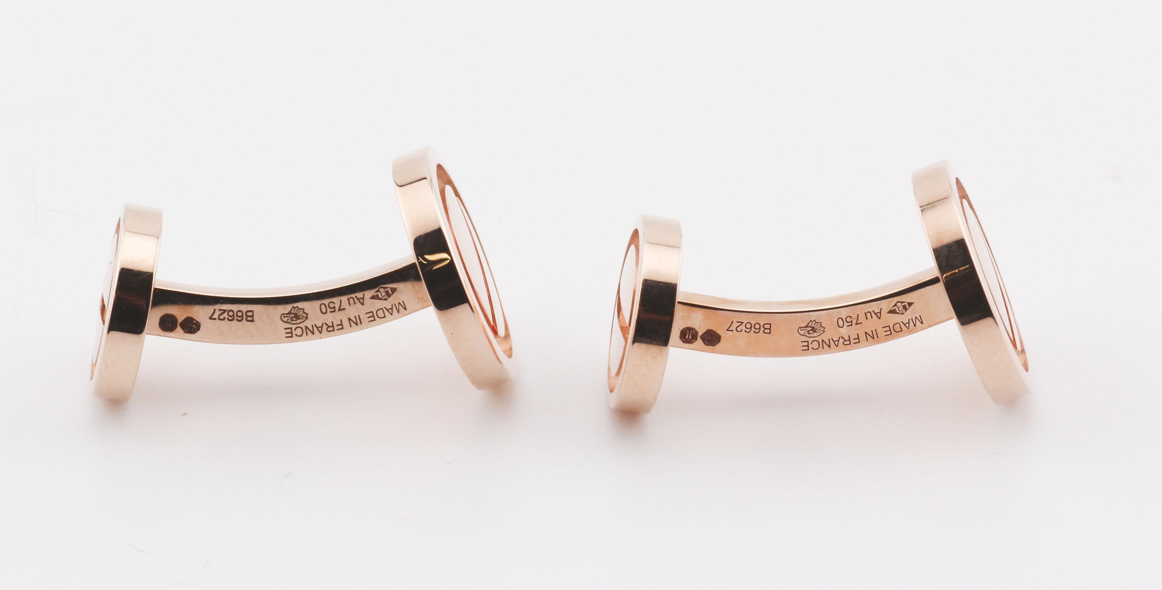 Cartier 18K Pink Gold Love Dumbbell Cufflinks For Sale 1